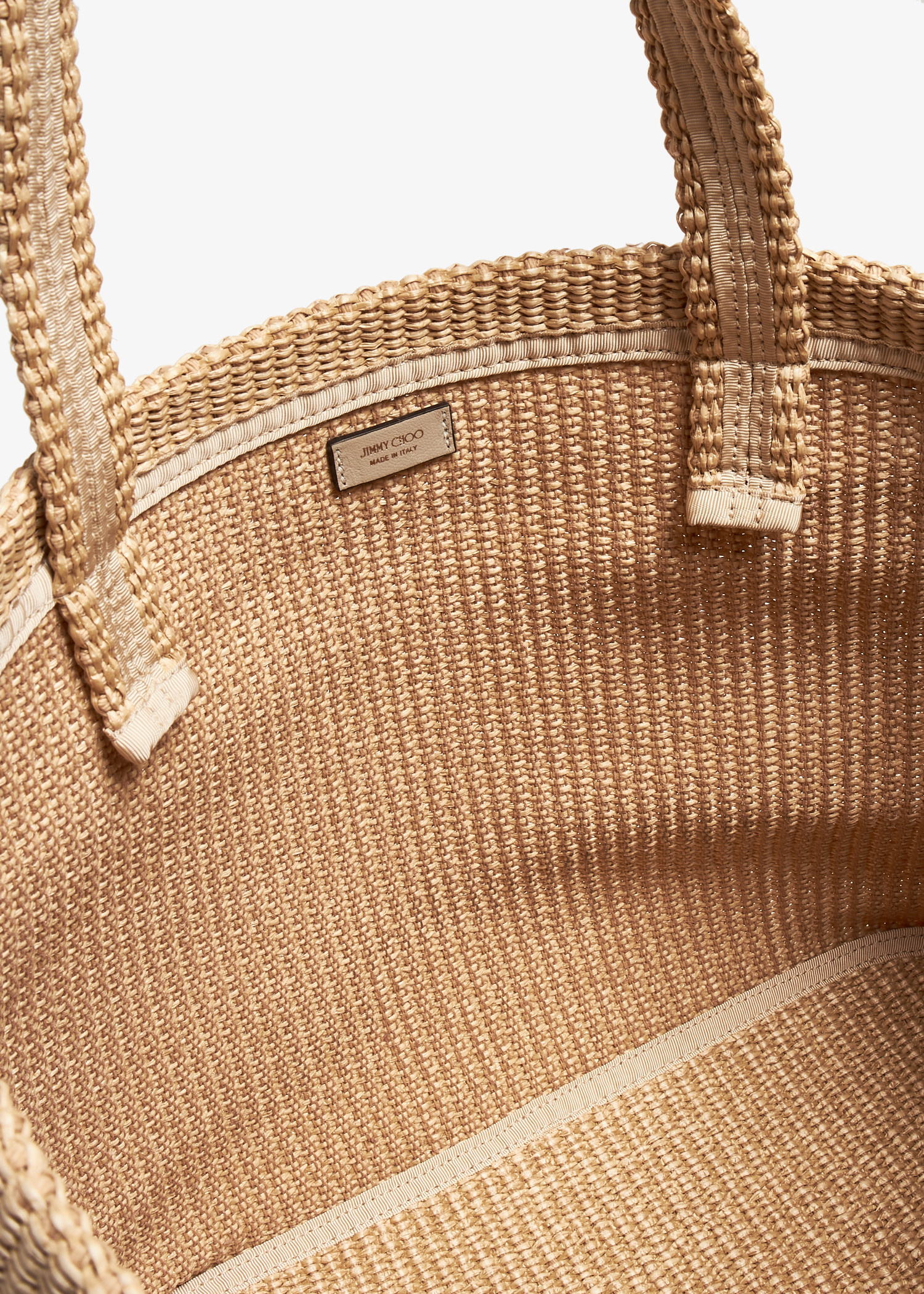 Jimmy Choo Raffia beach E/W tote bag for Women - Beige in