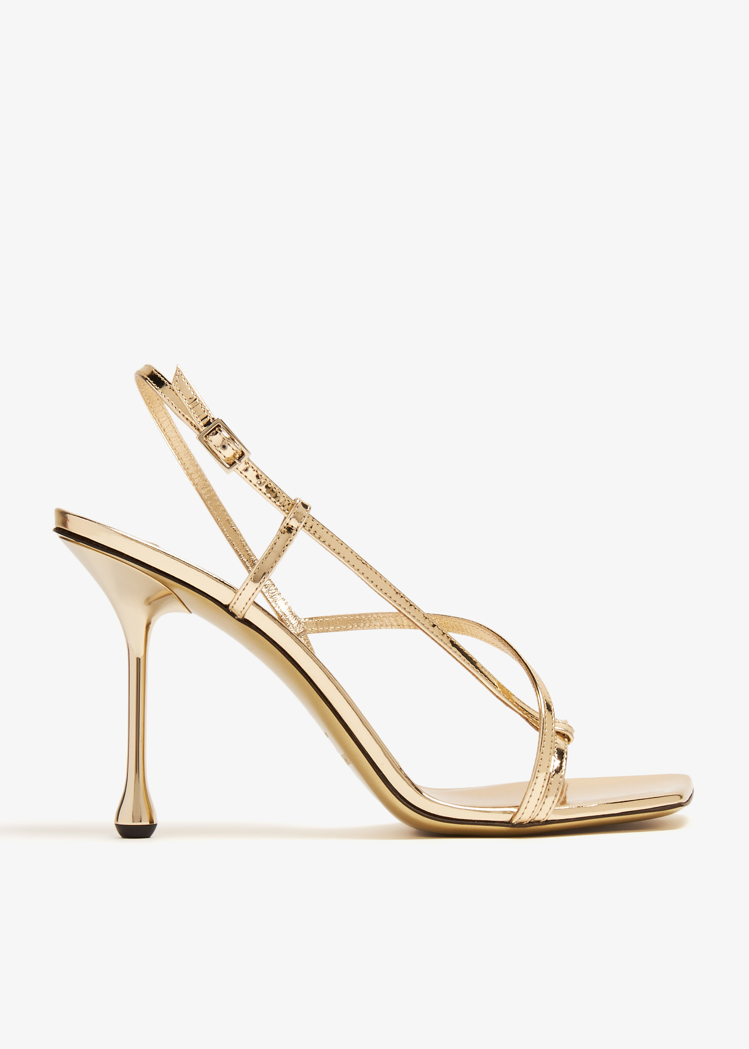 シューズ・サンダルその他 JIMMY CHOO Woman Heeled sandals Gold ANNIKA95GVN GOLD Annika Mule 35 | Gold Raffia & Metallic Nappa Sandals