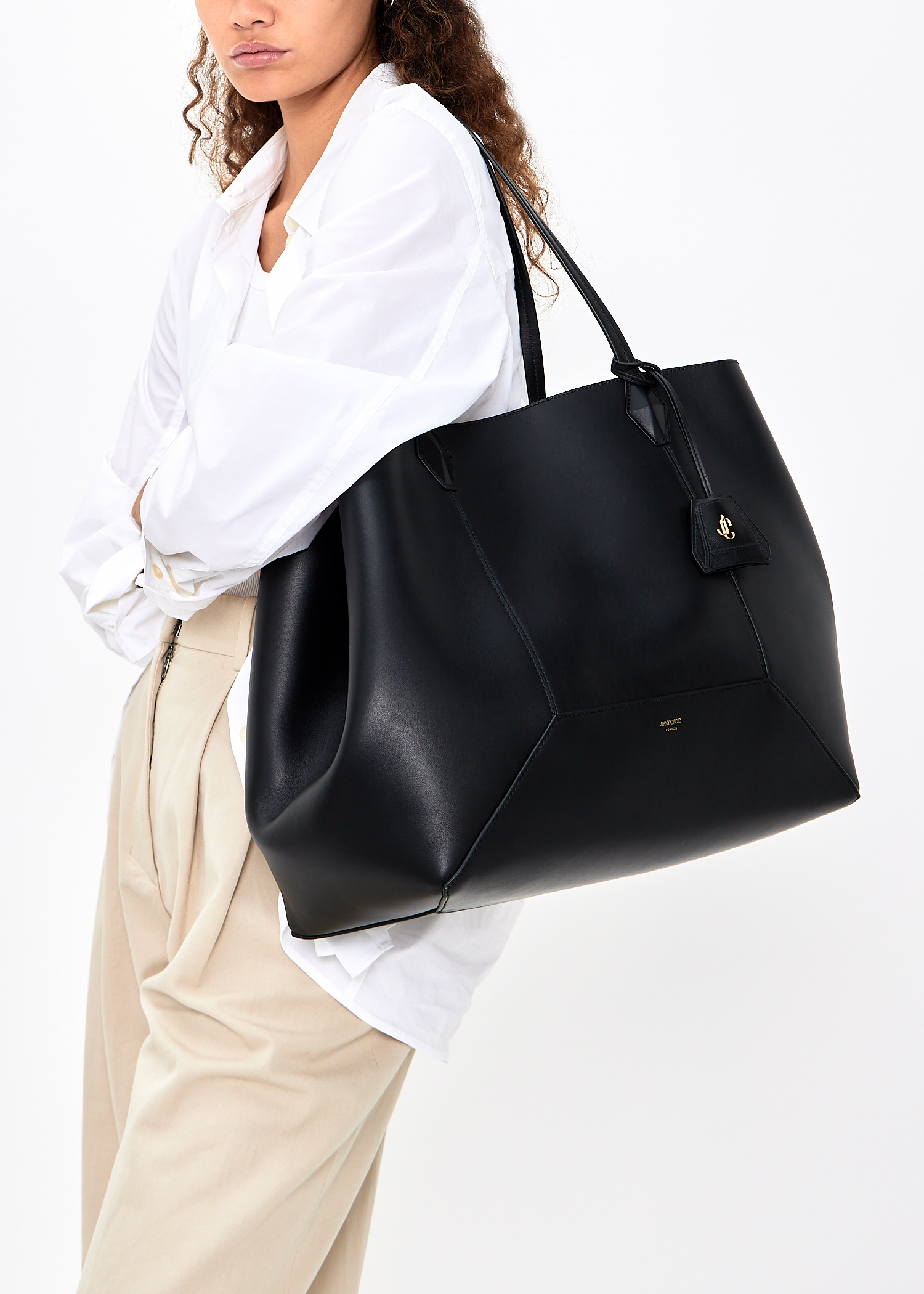 JIMMY CHOO JC Large Tote bag ラージ トートバッグ Jimmy Choo Large Drawstring Leather Tote Bag | Neiman Marcus