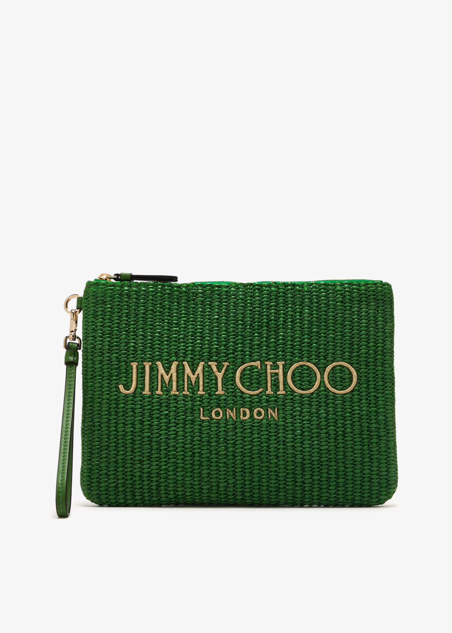 【JIMMY CHOO】Athini Pouch - llic ポーチ ★関税送料込み Jimmy Choo Zip-top pouch for Women - Green in UAE | Level Shoes