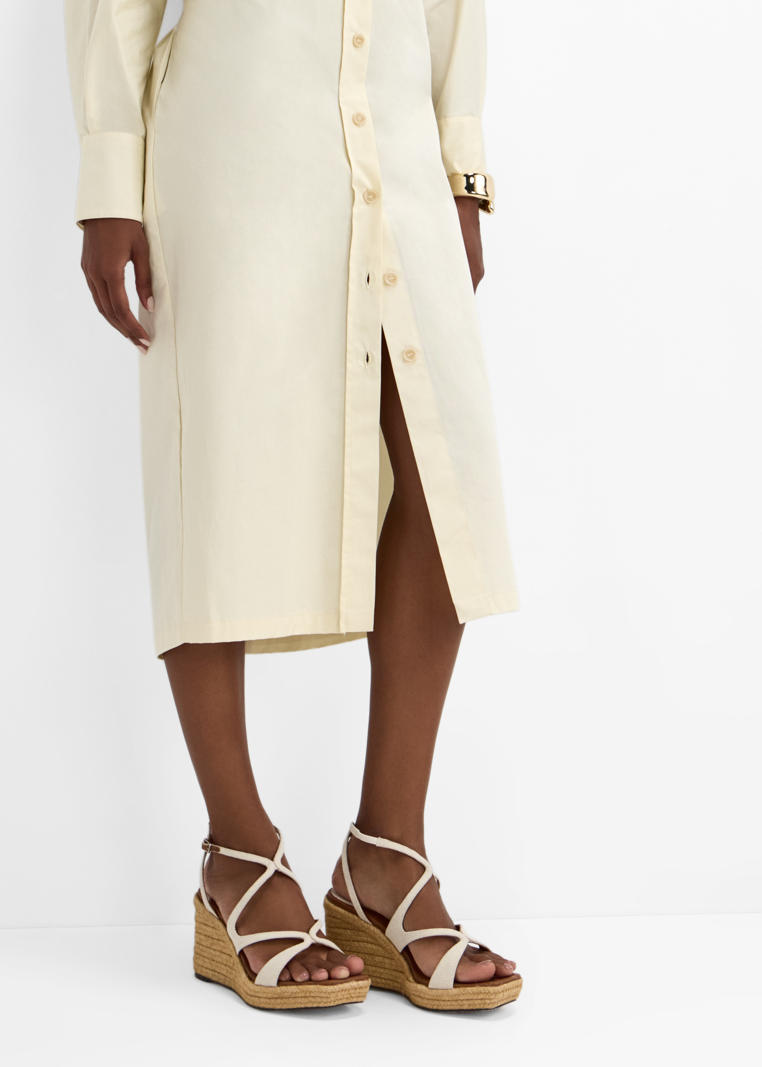 Jimmy Choo Ayla 85 wedge sandals for Women - Cream in UAE