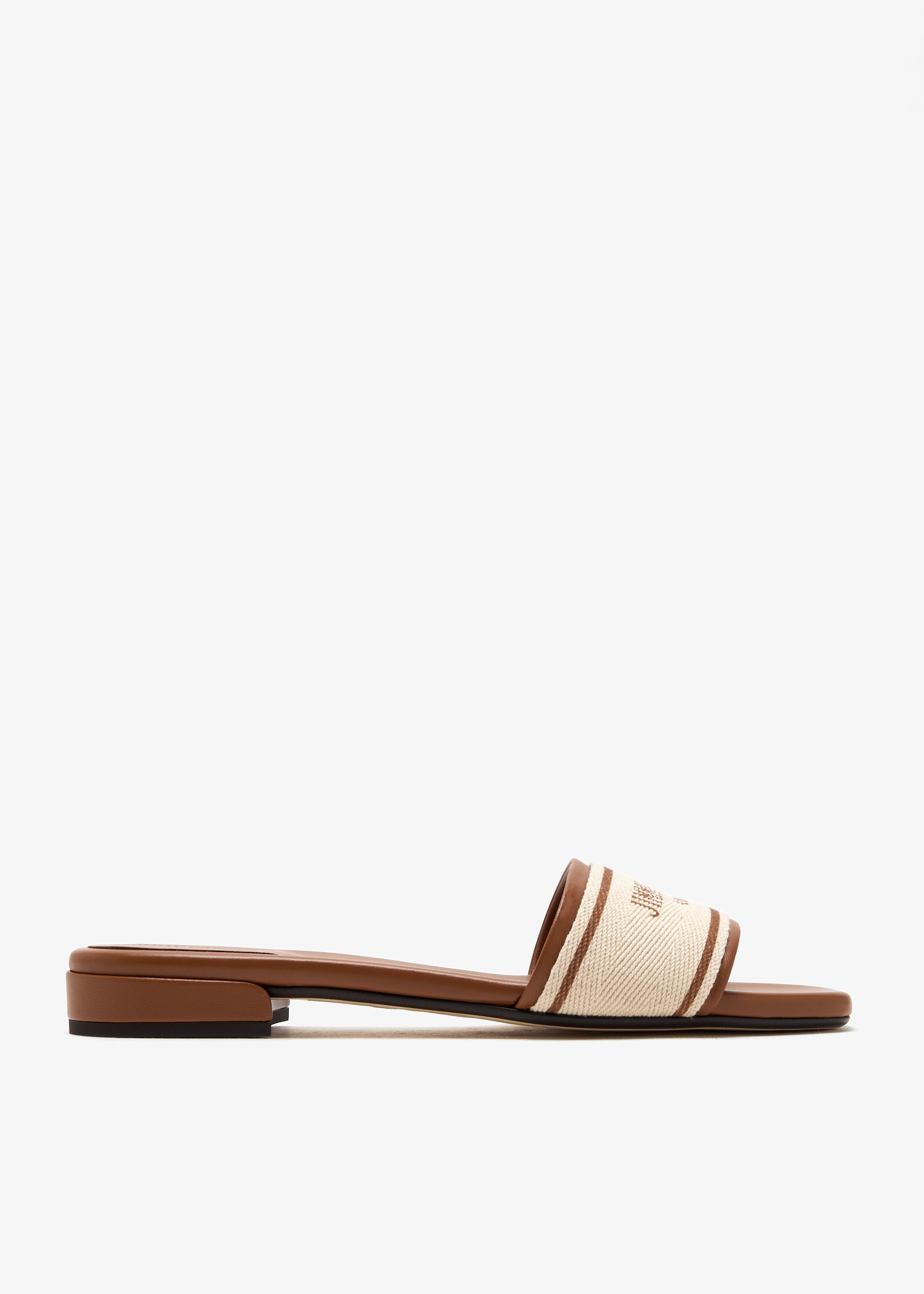【関税&送料込】Jimmy Choo Sandalo Joa Flat In Canvas Jimmy Choo Joa flat sandals for Women - Beige in UAE | Level