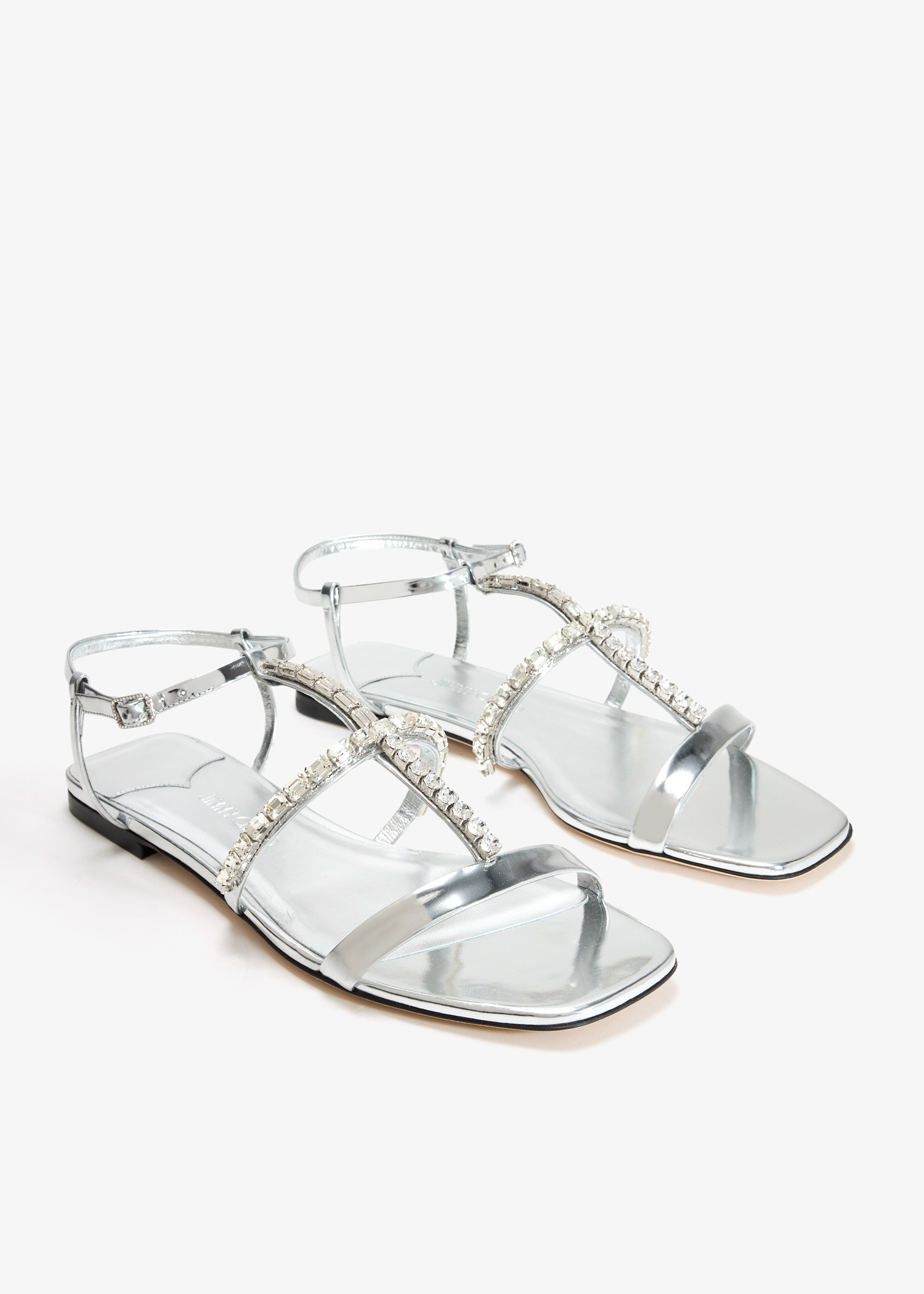 サンダル・ミュール JIMMY CHOO SILVER LEATHER GWYN SANDALS Silver `Gwyn` sandals Jimmy Choo - Vitkac AS