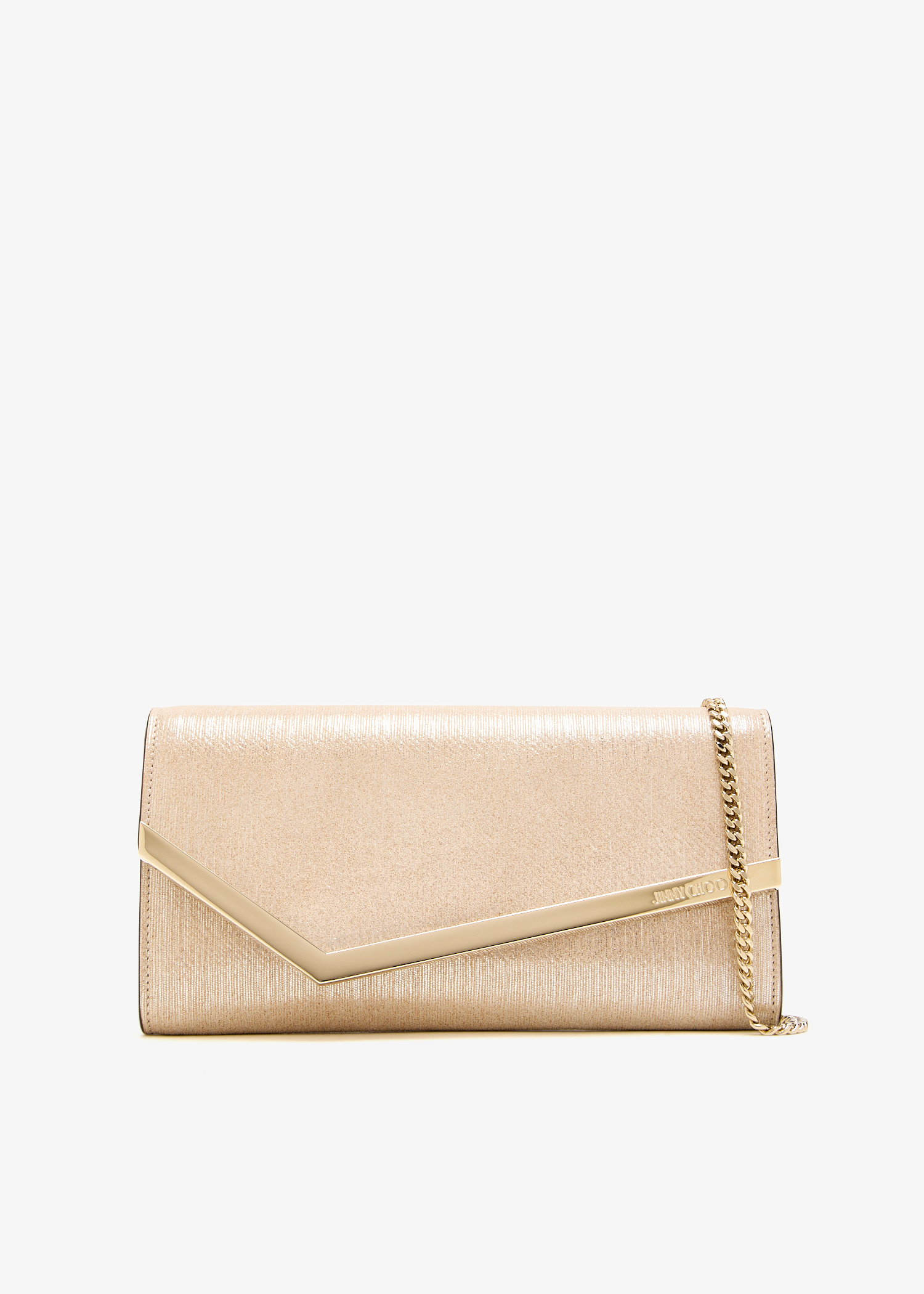 Jimmy Choo Emmie clutch for Women - Gold in UAE | Level Shoes