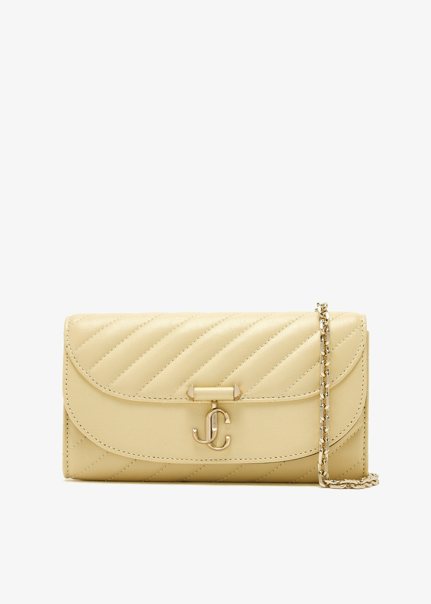 【JIMMY CHOO】Jc Wallet/Chain-Ompe-Gold ★関税送料込み Jimmy Choo Curve chain wallet for Women - Yellow in UAE