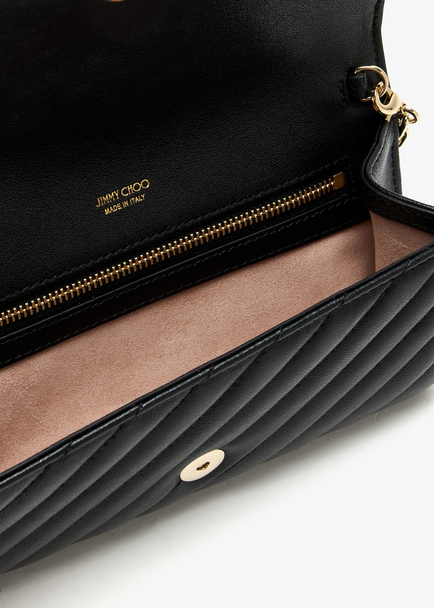長財布 JIMMY CHOO LLIC NAPPA LEATHER LOGO CHAIN WALLET Jimmy Choo Chain wallet for Women - Black in UAE | Level Shoes