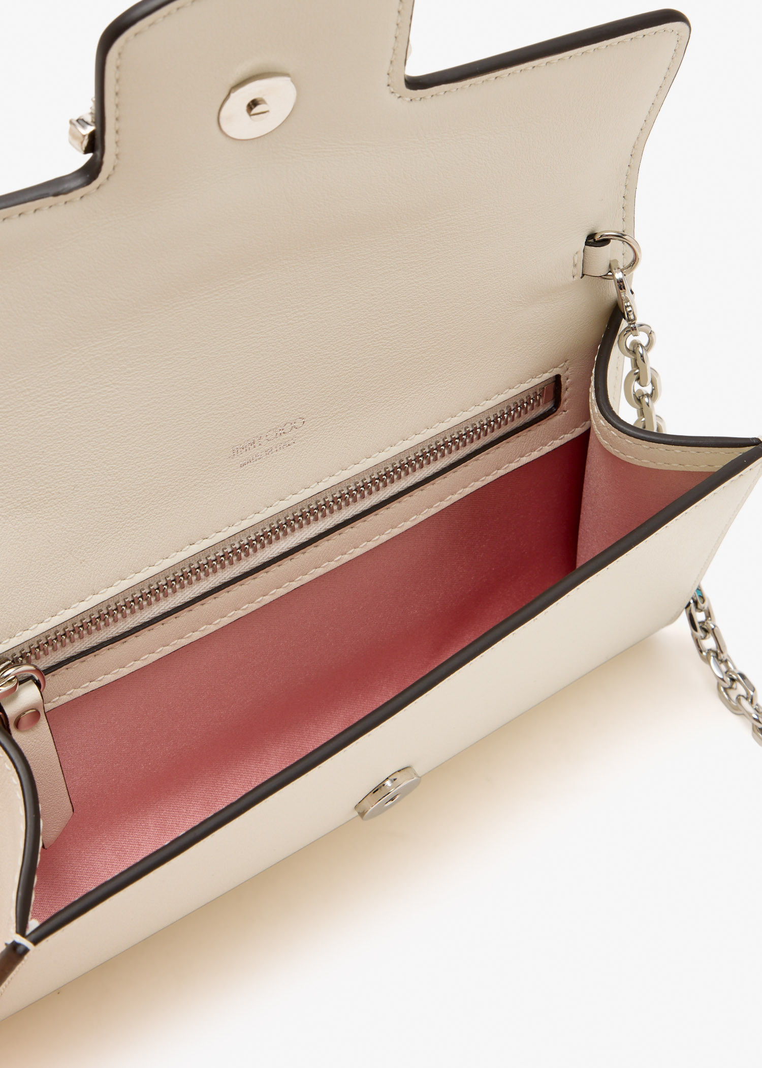 Jimmy Choo Bing chain wallet for Women - White in KSA | Level Shoes