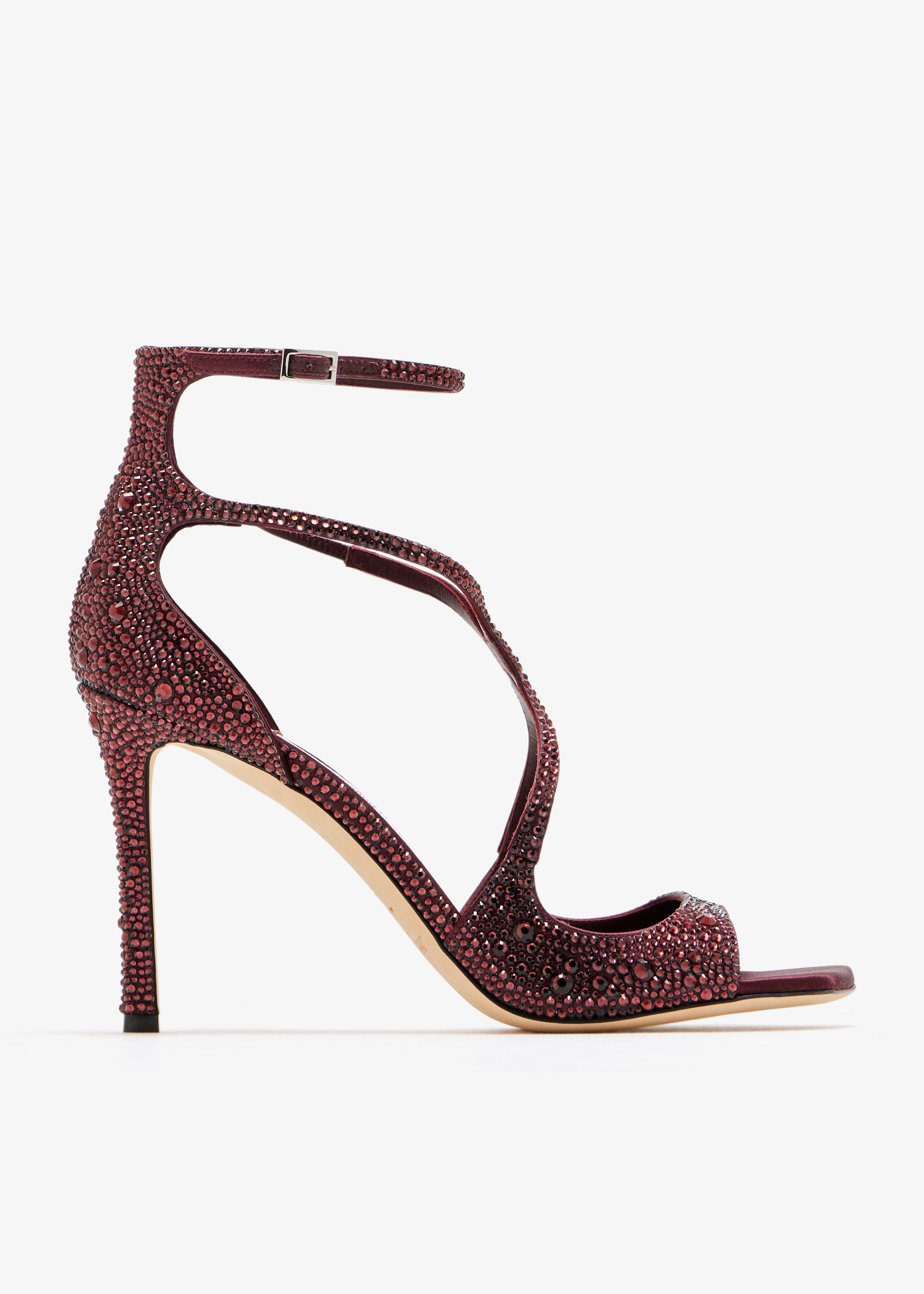 Jimmy Choo Azia 95 sandals for Women - Burgundy in UAE | Level Shoes