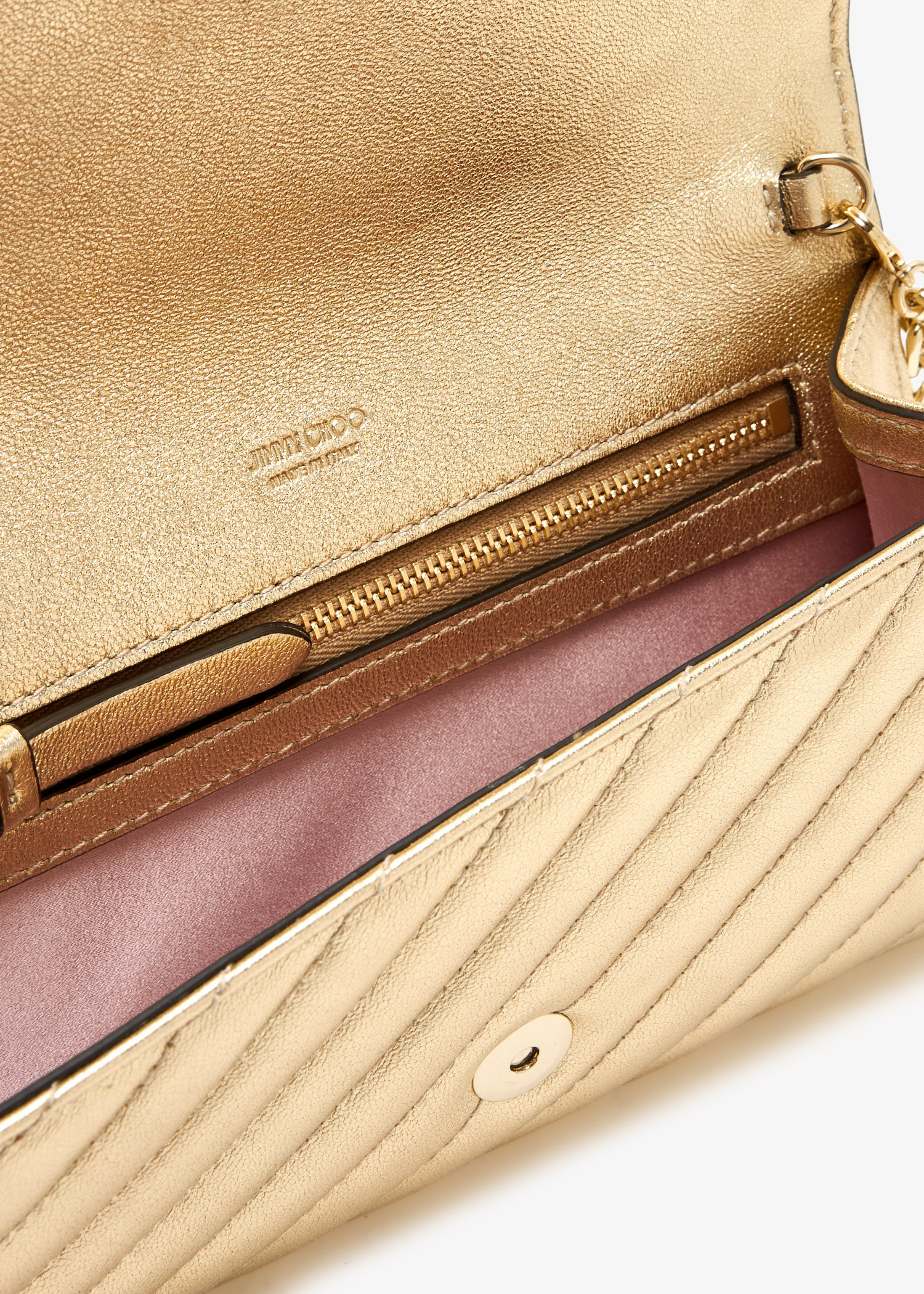 Jimmy Choo Curve chain wallet for Women - Gold in UAE