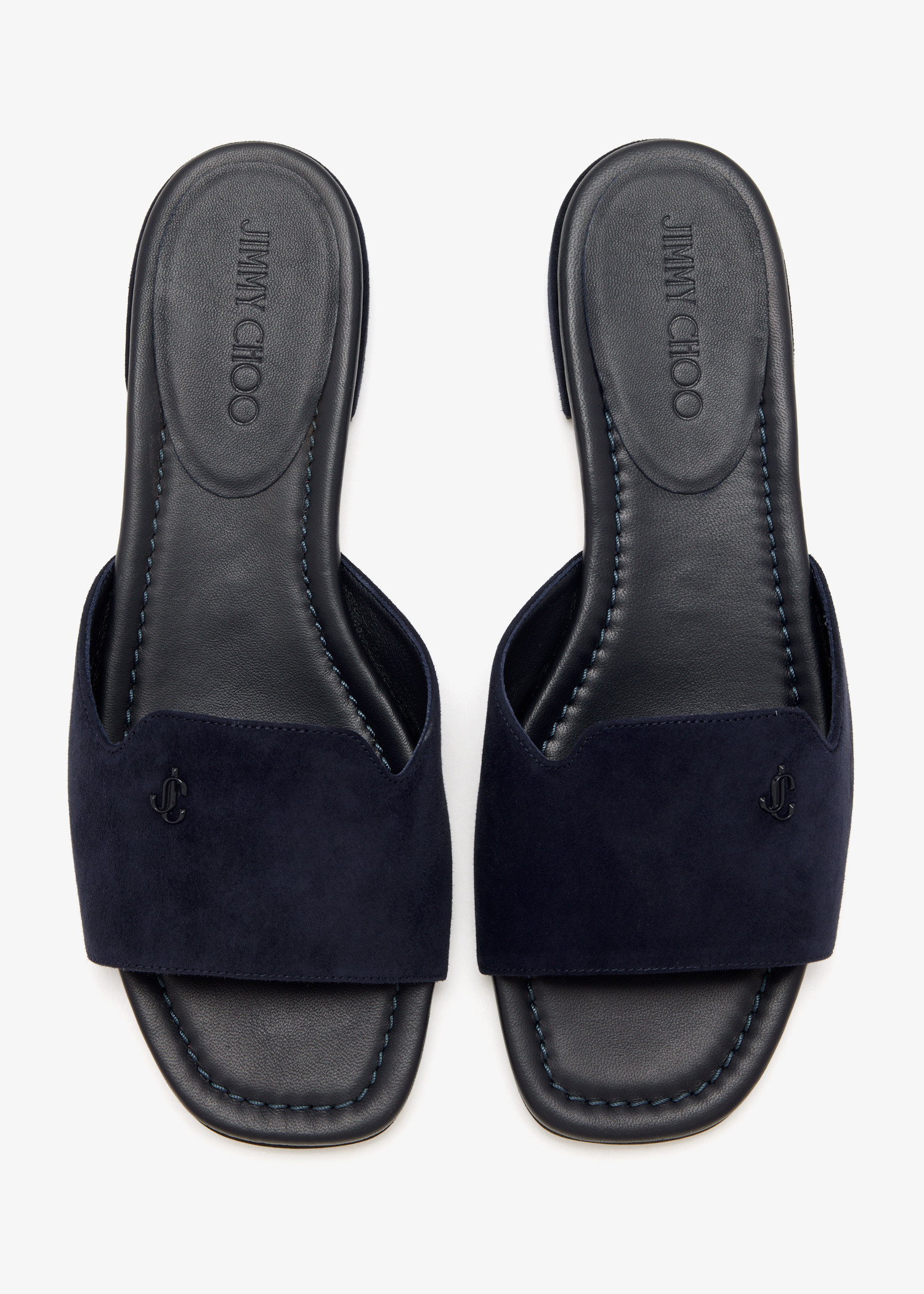 Jimmy Choo Dina flat sandals for Women - Navy in UAE | Level Shoes