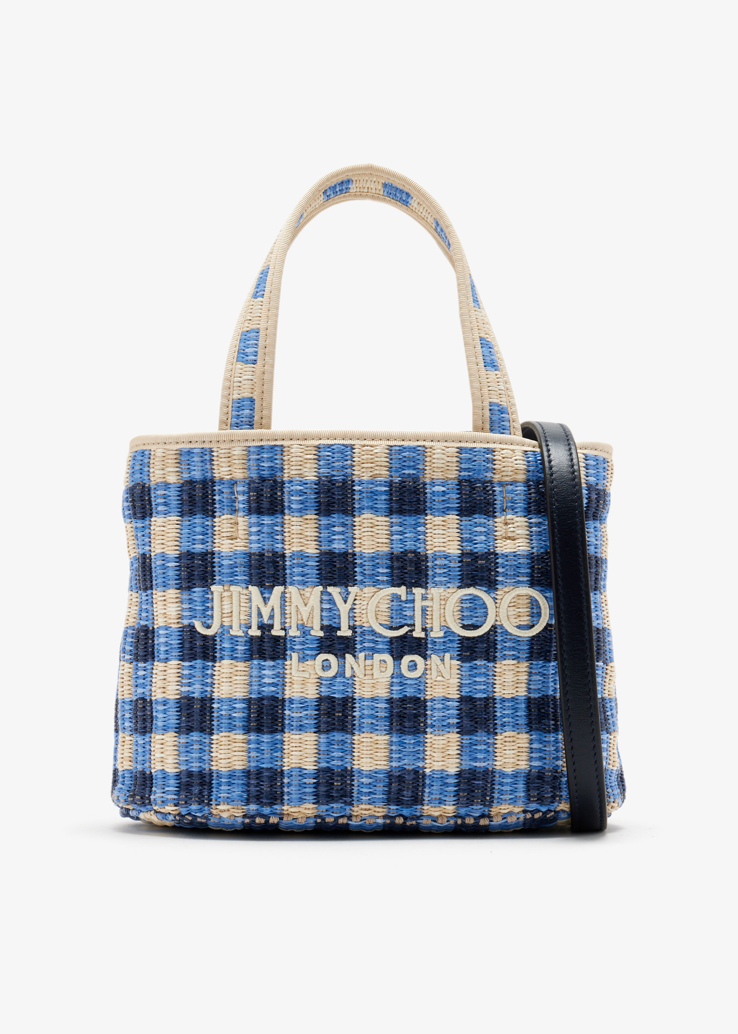 Jimmy Choo Gingham beach tote bag for Women - Printed in Kuwait
