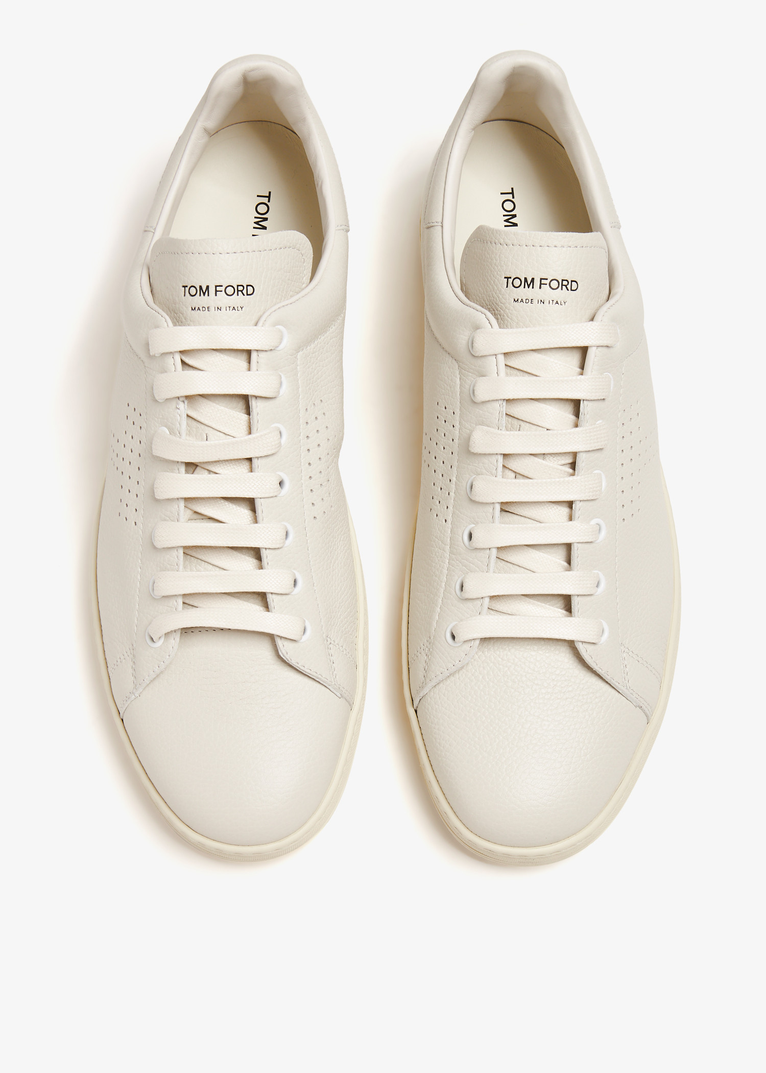 スニーカー Tom Ford White Leather Warwick Sneakers WARWICK GRAINED LEATHER SNEAKER | Tom Ford Fashion