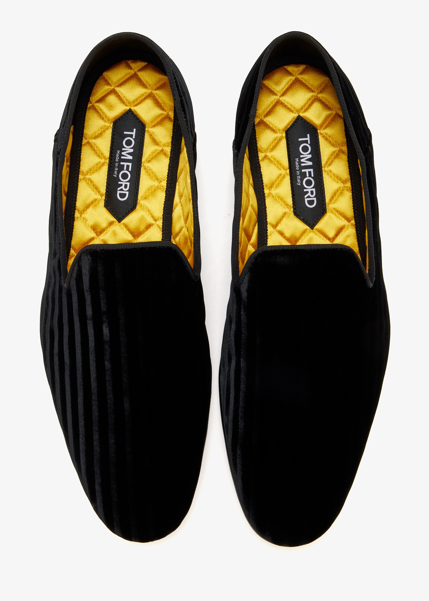 Tom Ford Striped velvet slippers for Men - Black in UAE 