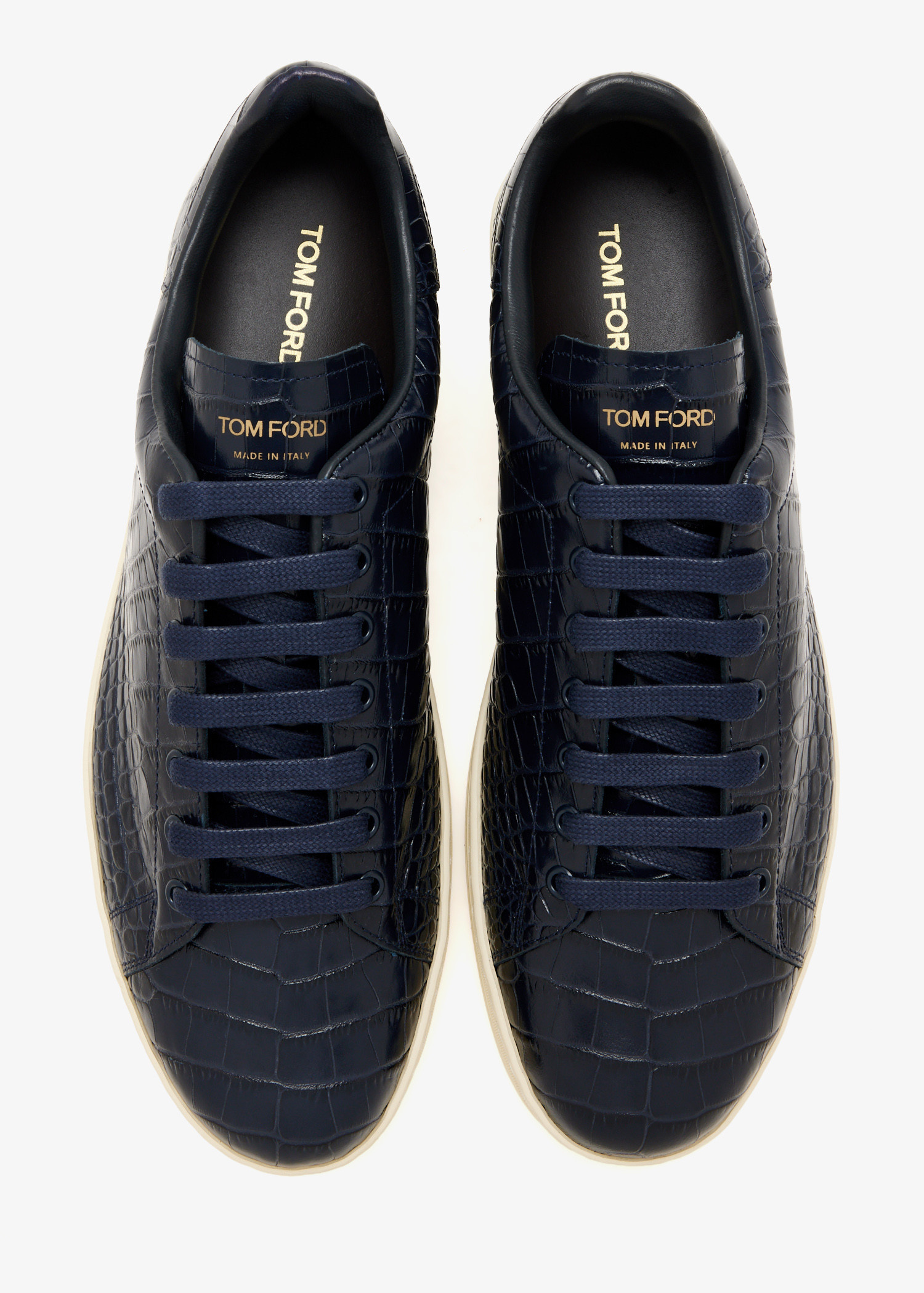 Tom Ford Croc-embossed leather sneakers for Men - Navy in KSA