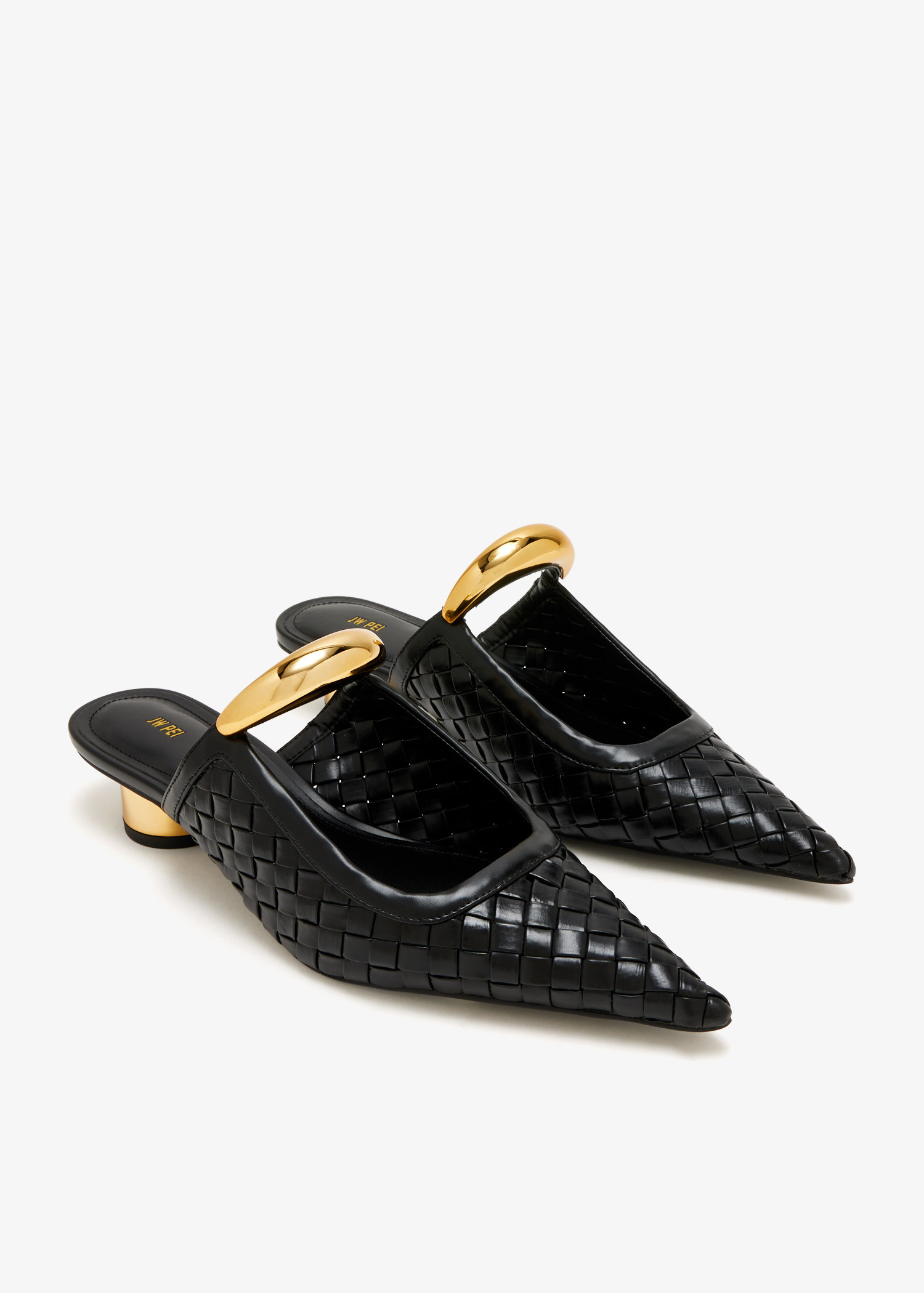 JW PEI Helena Weave Pierced mules for Women - Black in UAE | Level