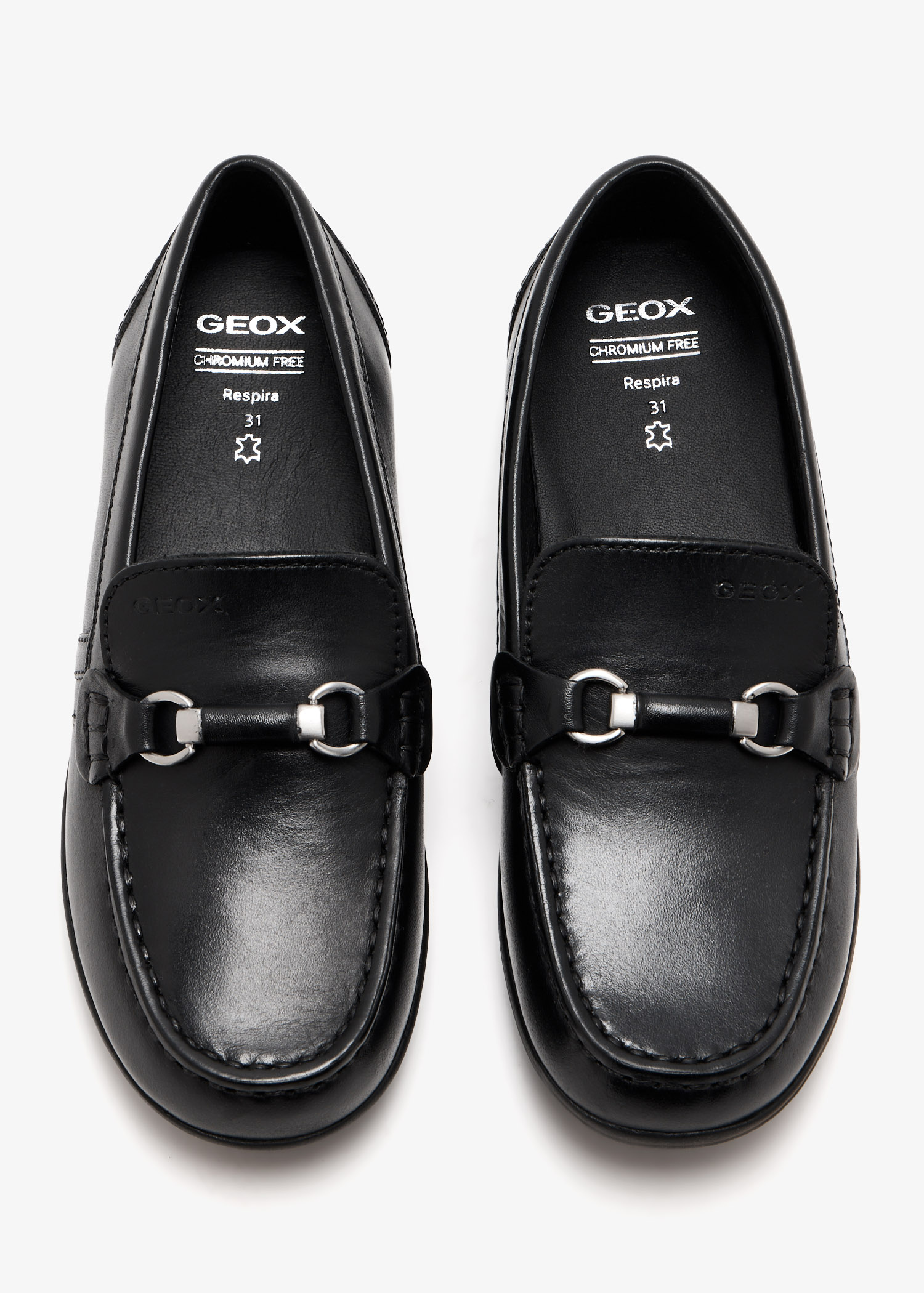 Geox Black Pebbled Leather Slip-On Loafers Womwn\'s 010099334?fmt=auto&$background  main image 2