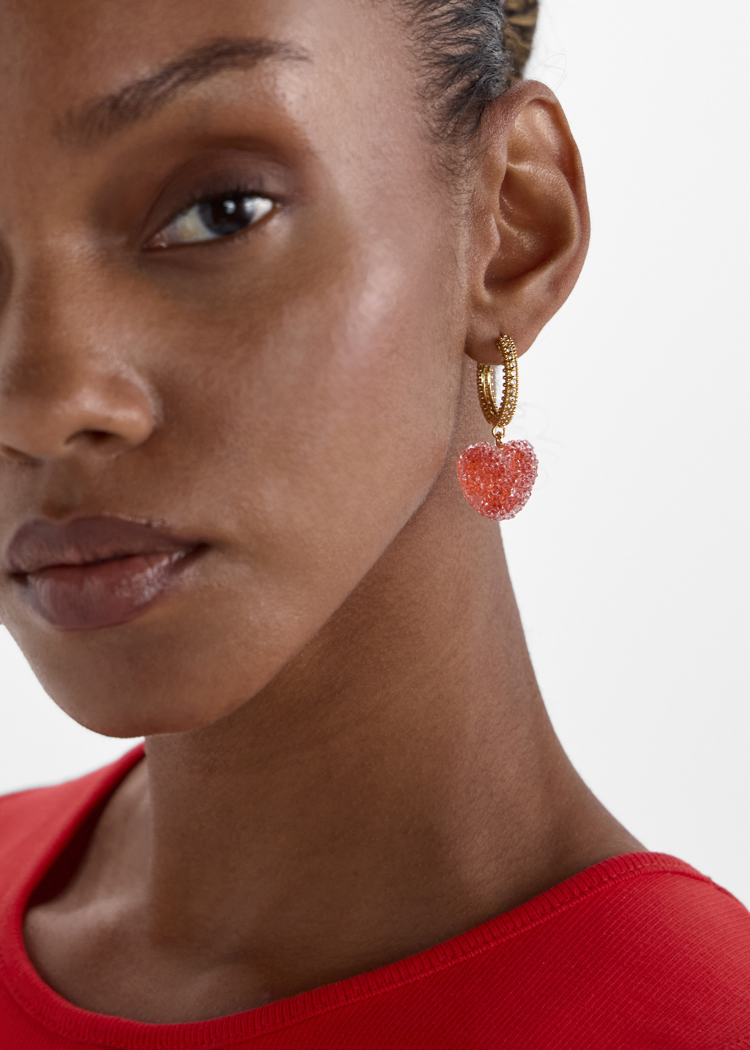 Crystal Haze Jelly Heart earrings for Women - Pink in UAE | Level