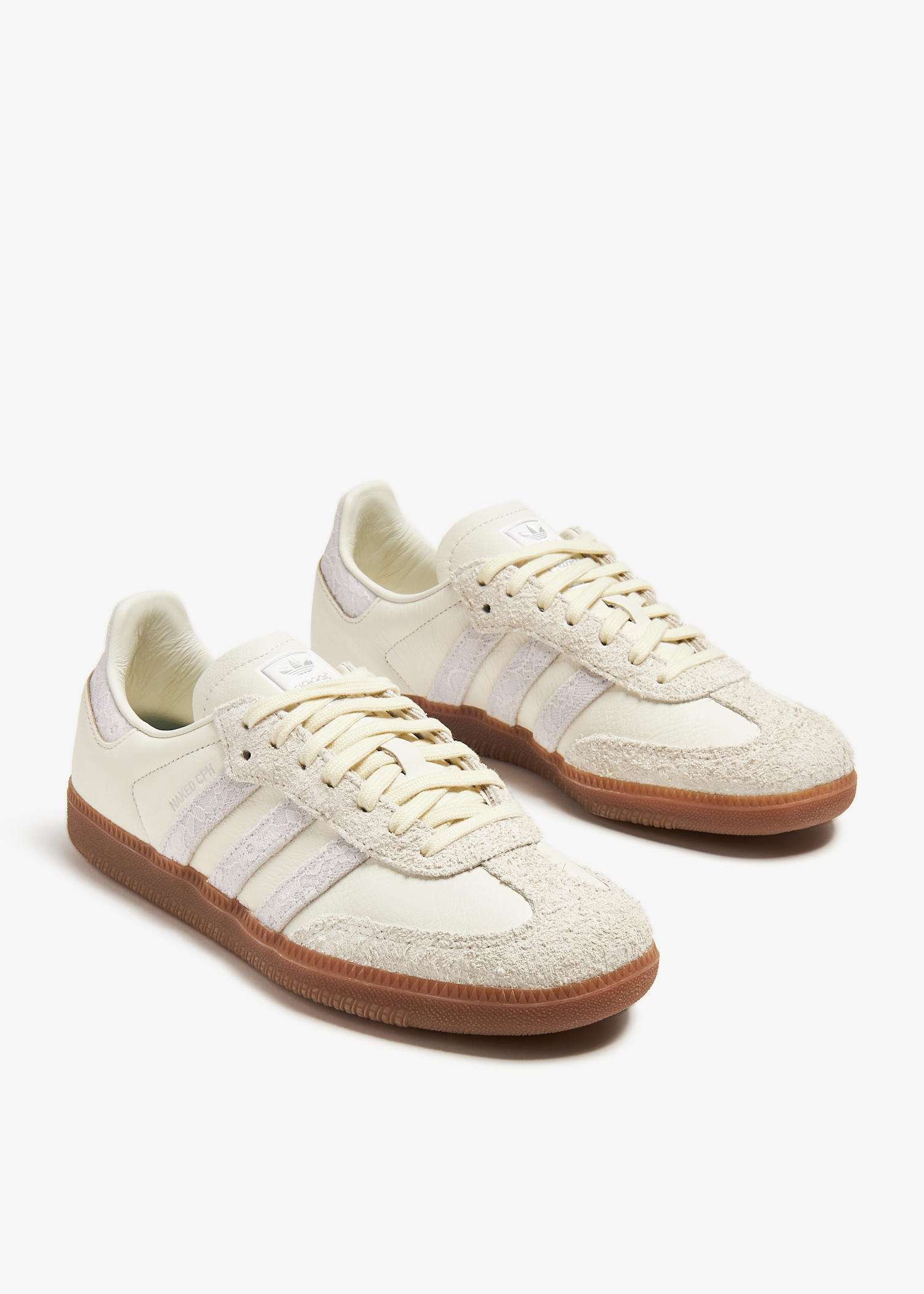 adidas gazelle silver green womens Adidas x NAKED x Maha Samba MN Shoes – Extra Butter
