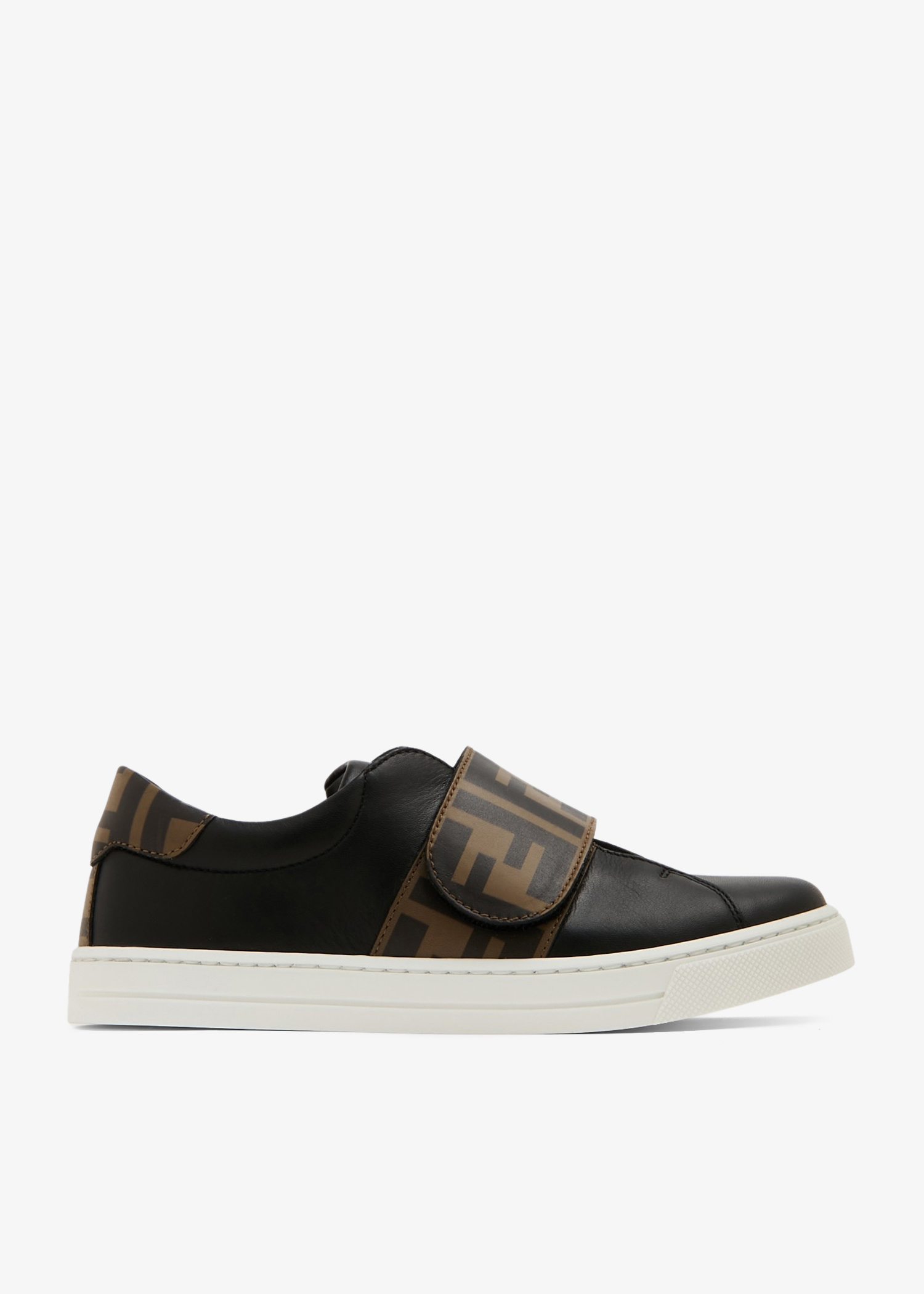 FENDI Leather low-top sneakers for Kids Unisex - Black in