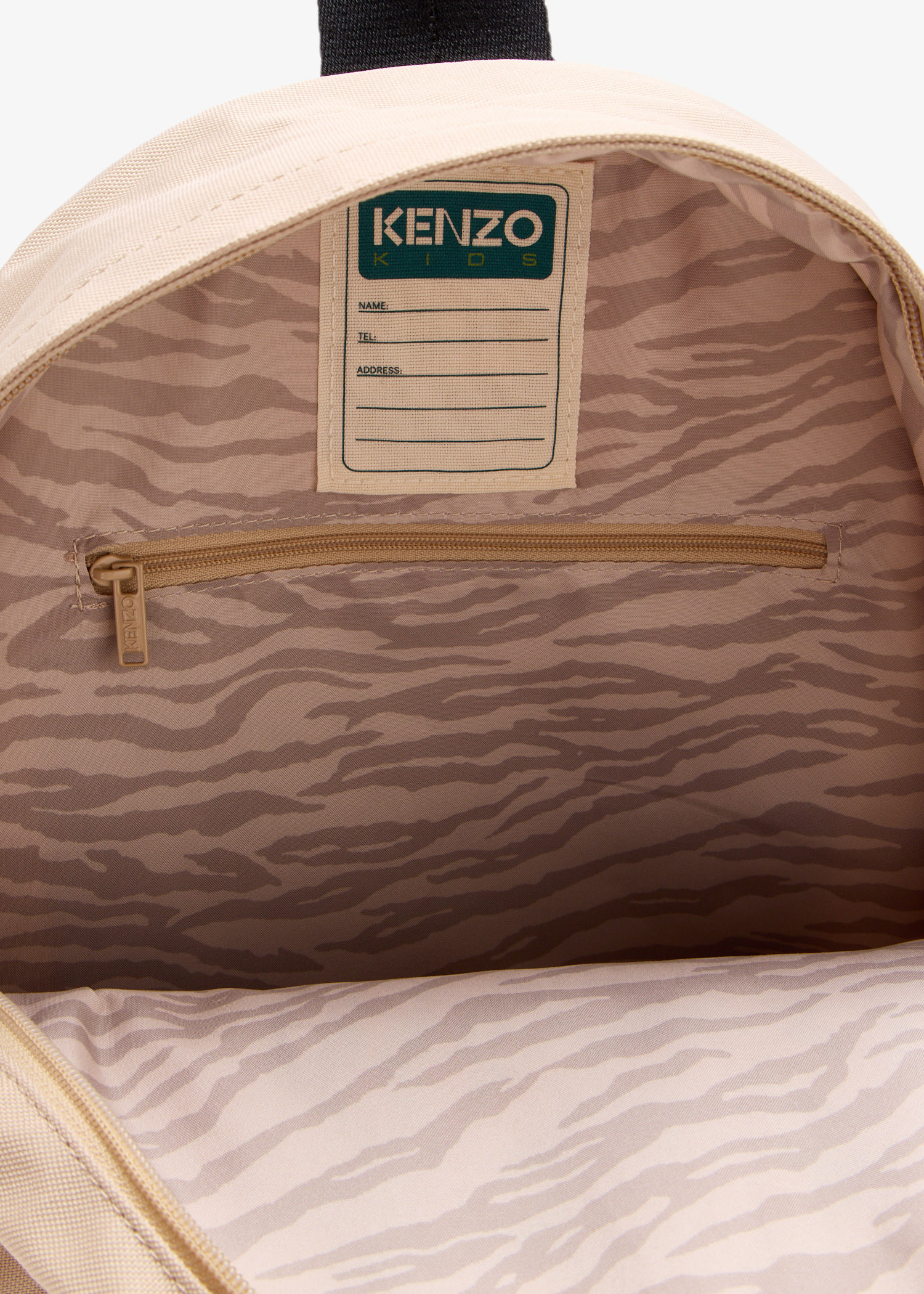 Kenzo Tiger logo patch backpack for Kids Unisex - Beige in UAE 