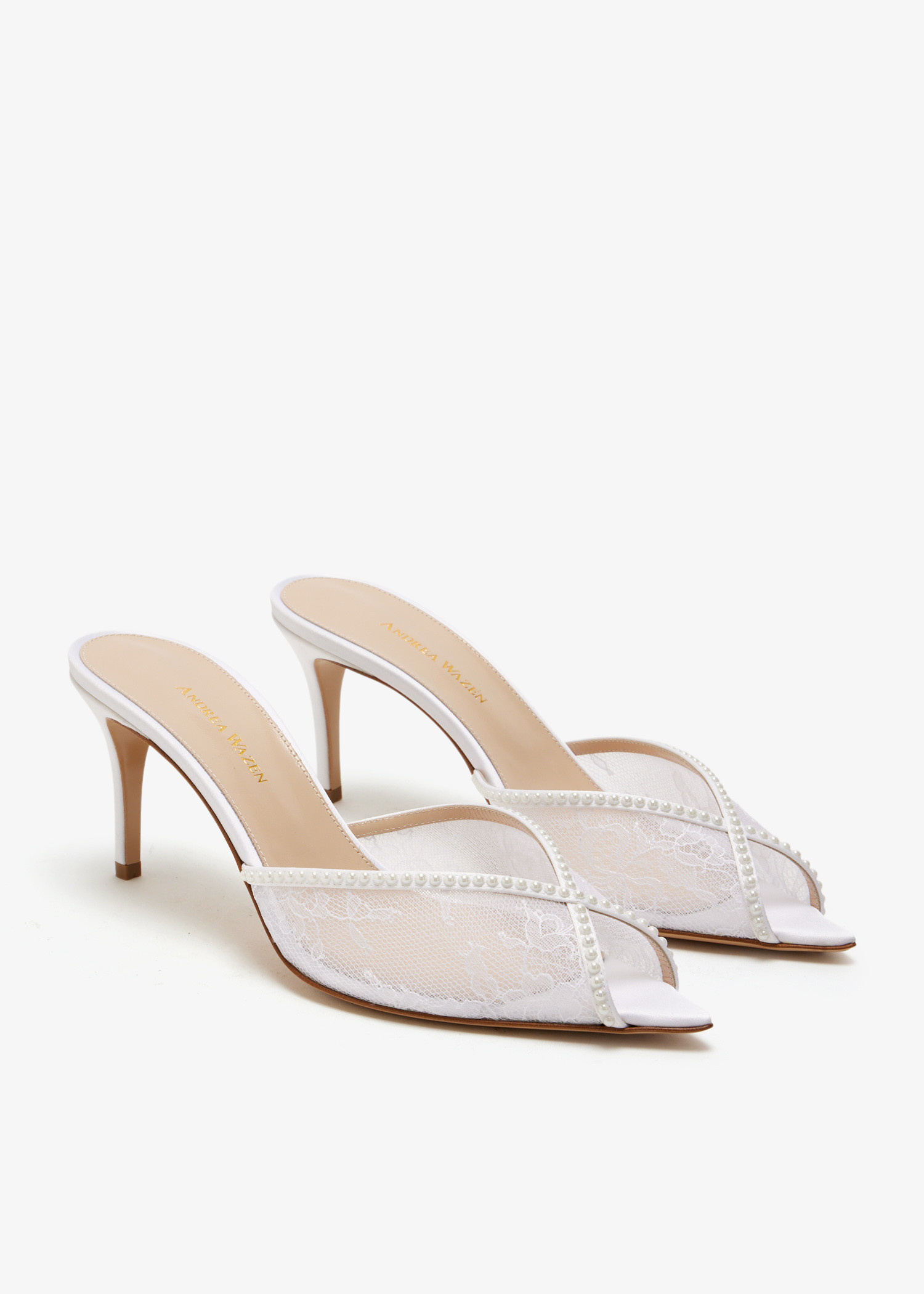 Andrea Wazen Katy mules for Women - White in KSA | Level Shoes