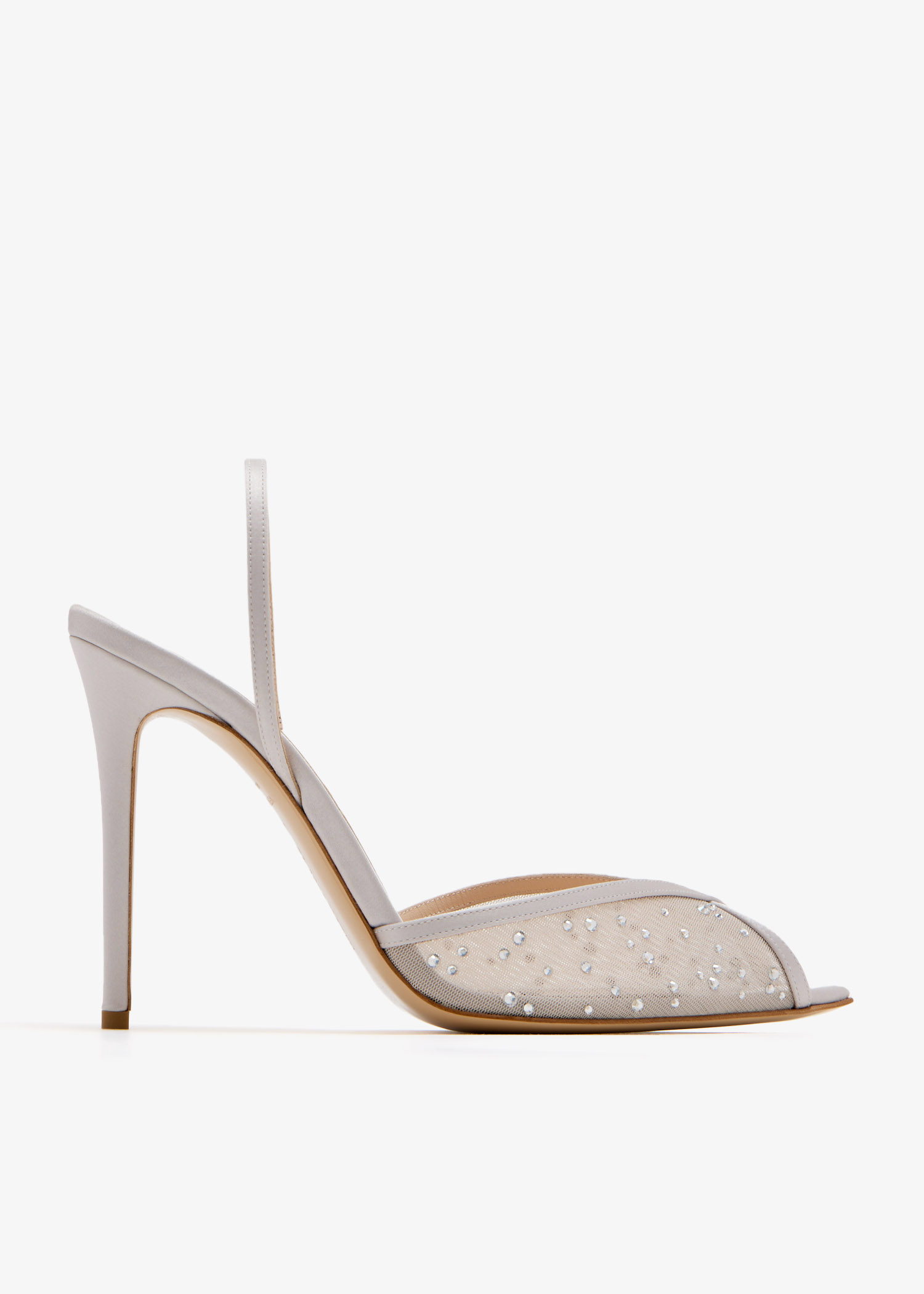 Andrea Wazen Katy Glitz sling pumps for Women - Silver in