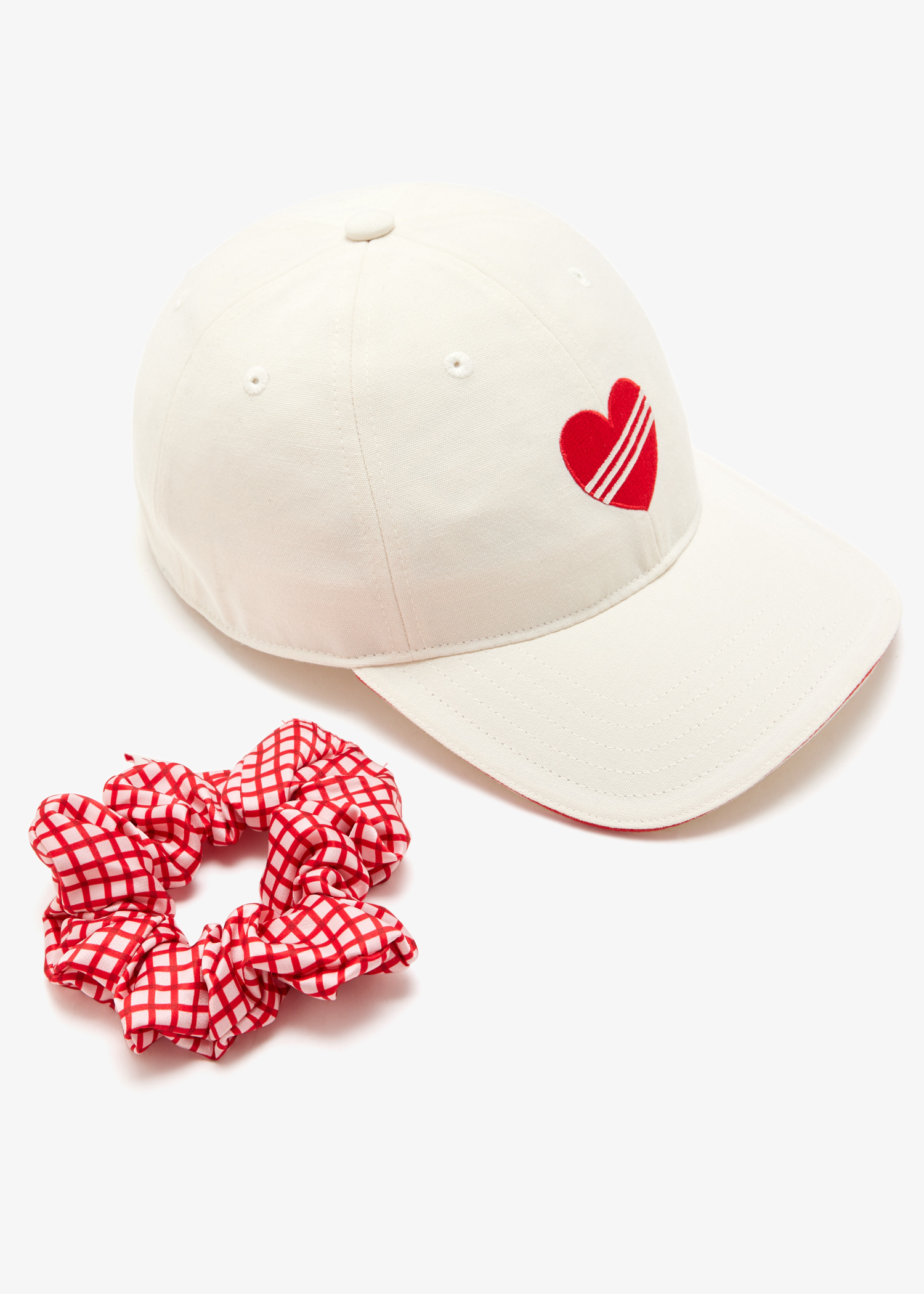 adidas Heart embroidered baseball cap for Women - Cream in KSA