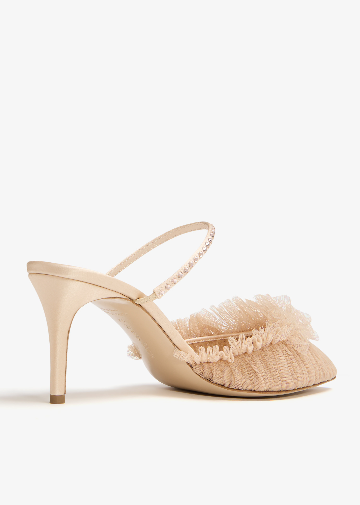 Andrea Wazen Franca Glitz mules for Women - Beige in Kuwait