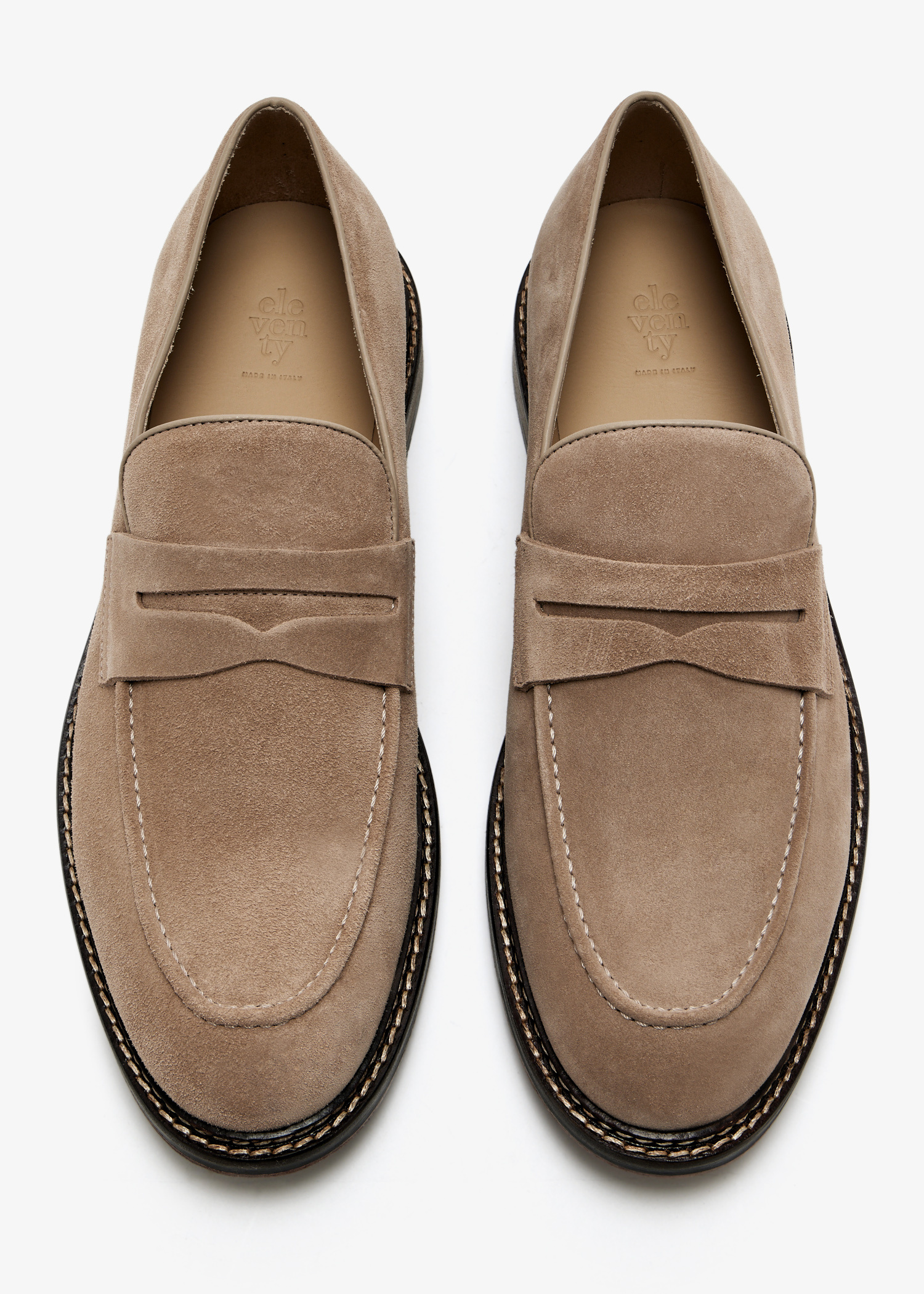 Lidfort for Barneys Penny Loafers Men\'s 7 Brown Suede Dress Shoes Made In‎ Italy 9697F - Flex Penny Loafer in Brown Suede – ALDEN SHOES main image 4