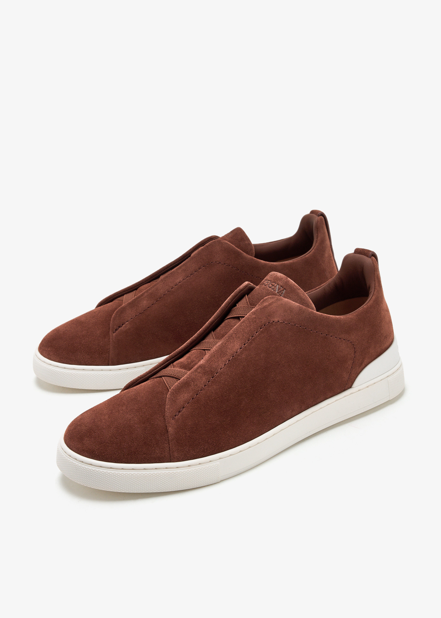 スニーカー ERMENEGILDO ZEGNA Men Sneakers LHSOY S4667Z BROWN Dark Brown Suede Triple Stitch Sneakers – CHIIIQ