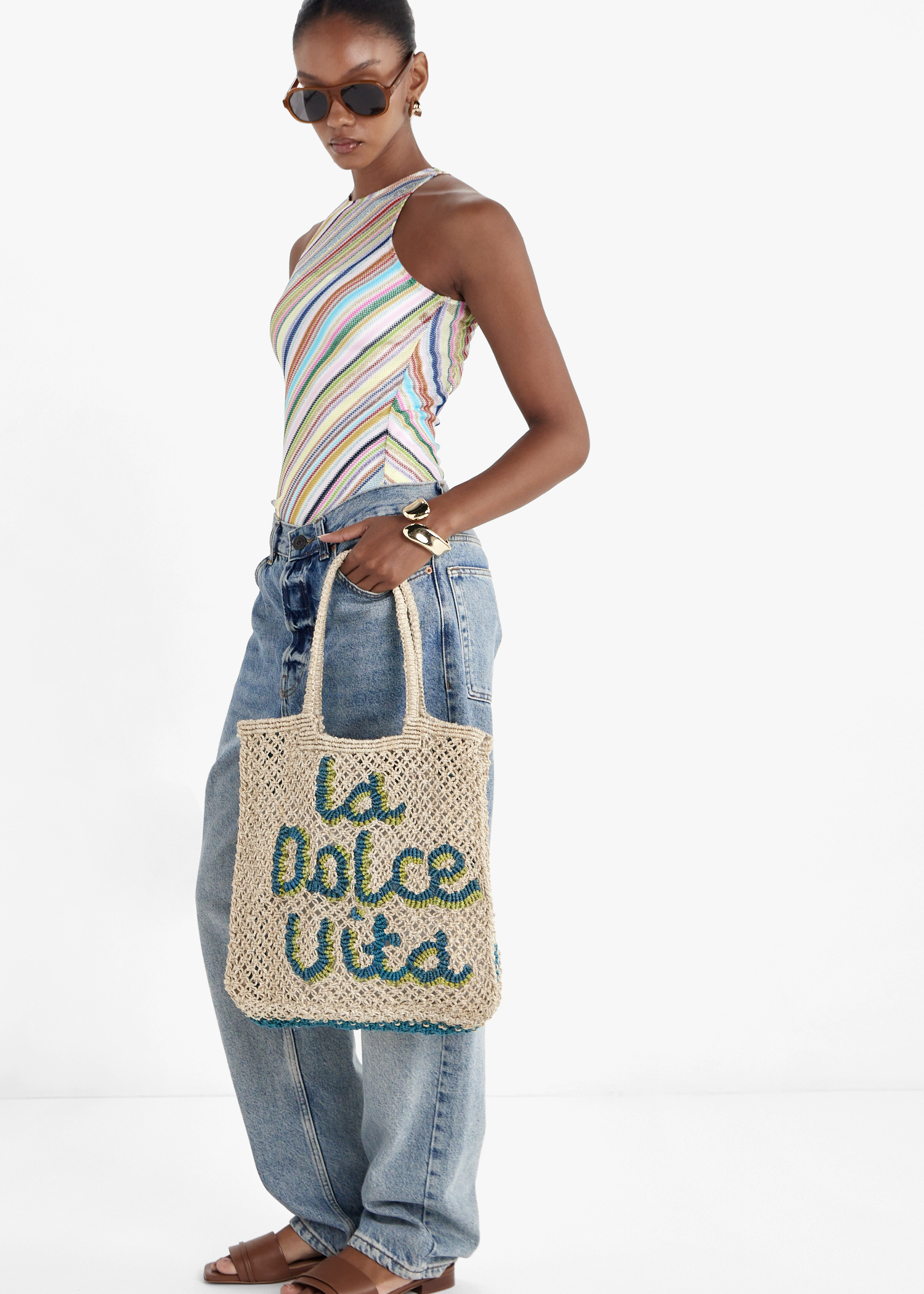 The Jacksons La Dolce Vita tote bag for Women - Beige in UAE