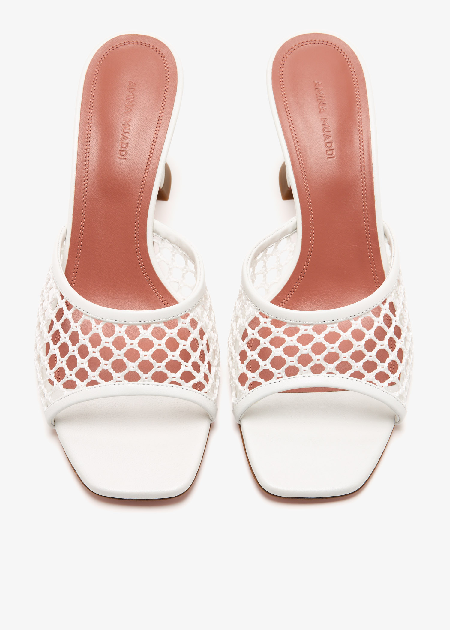Amina Muaddi Lupita mules for Women - White in UAE | Level Shoes