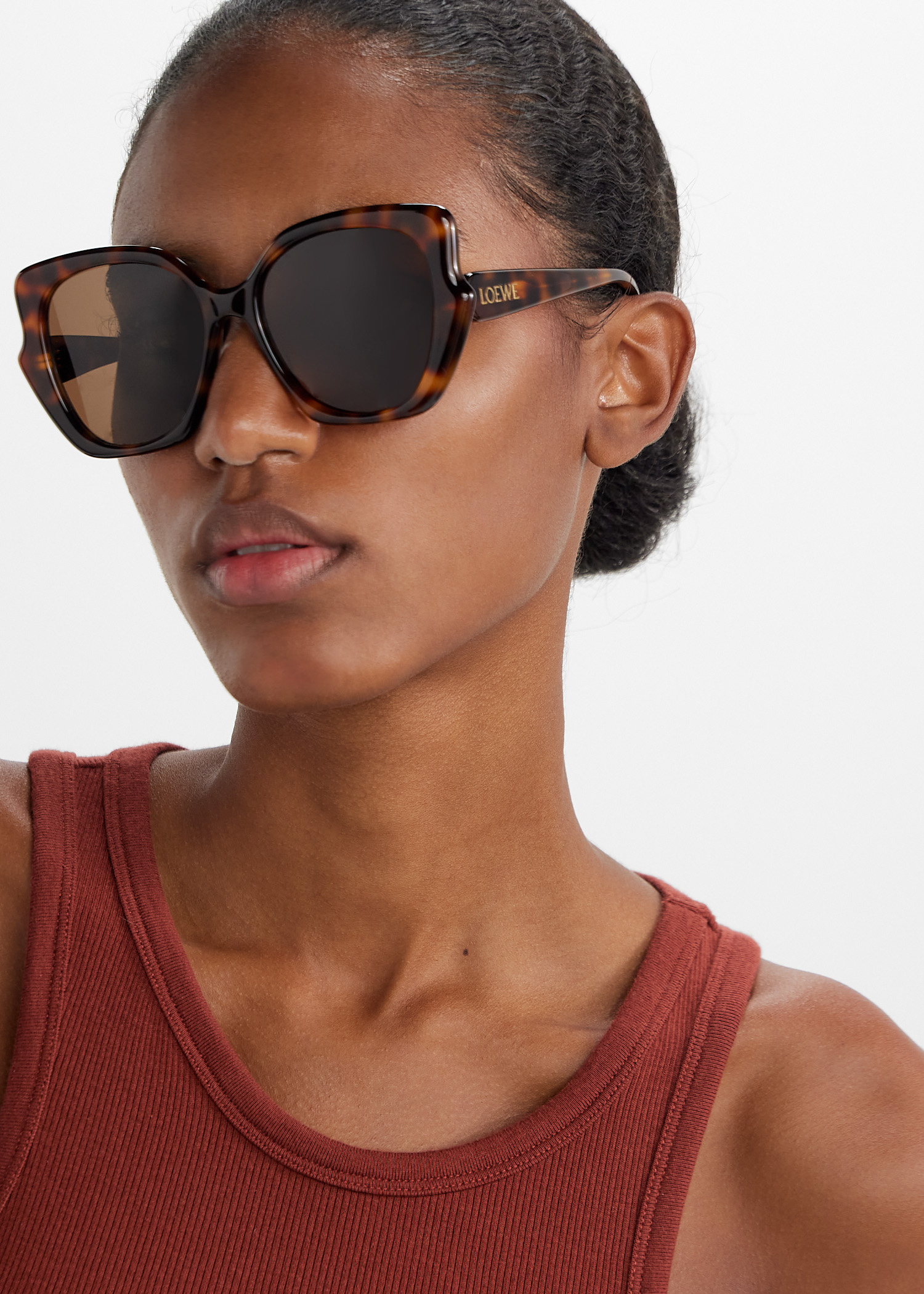 LOEWE Slim cat eye sunglasses for Women - Brown in UAE