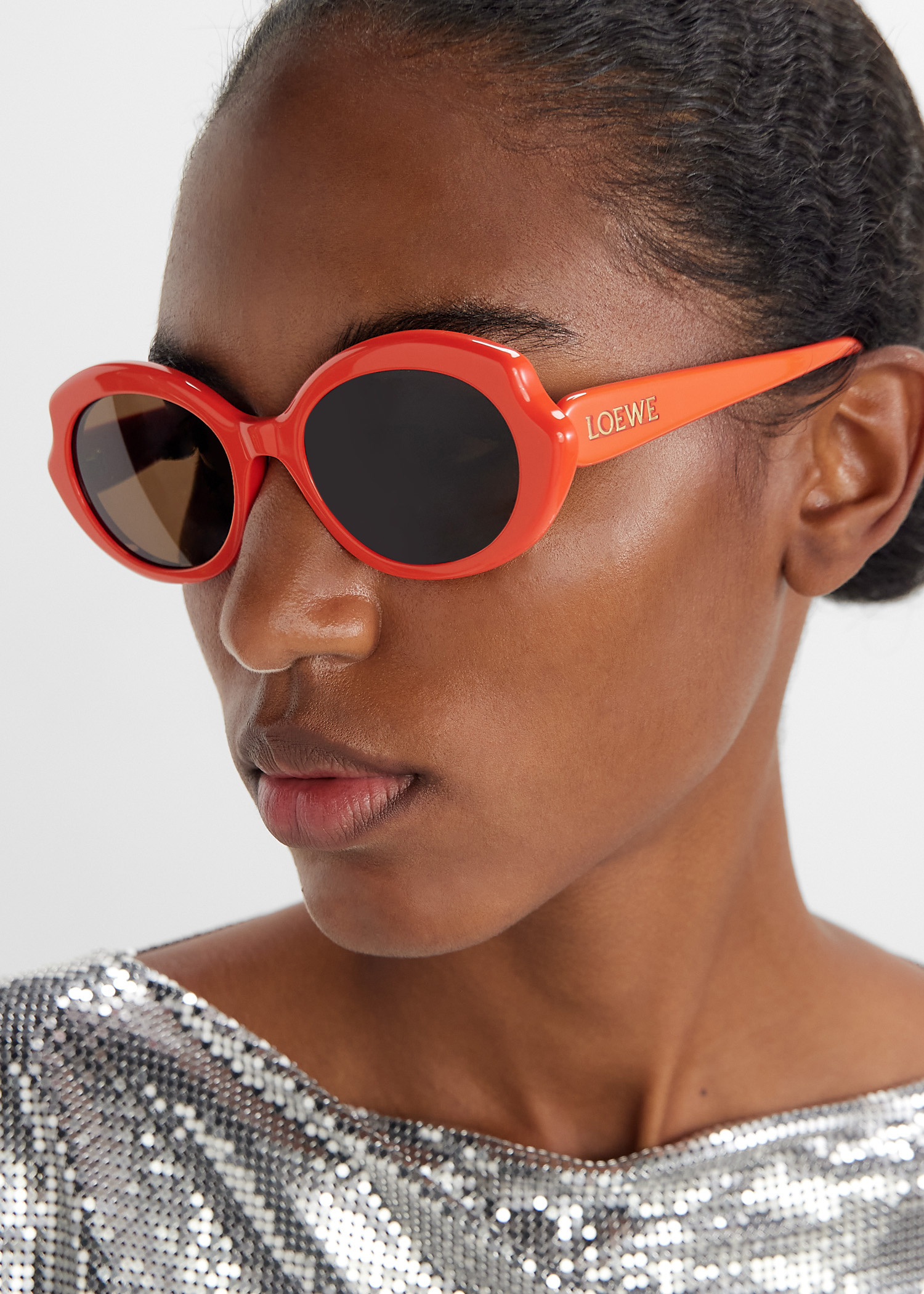 Loewe Women Sunglasses Orange Brown Round LW40135F 42E NEW AUTHENTIC Loewe Women Sunglasses – Orange/Brown Round (LW40135F 42E  main image 2