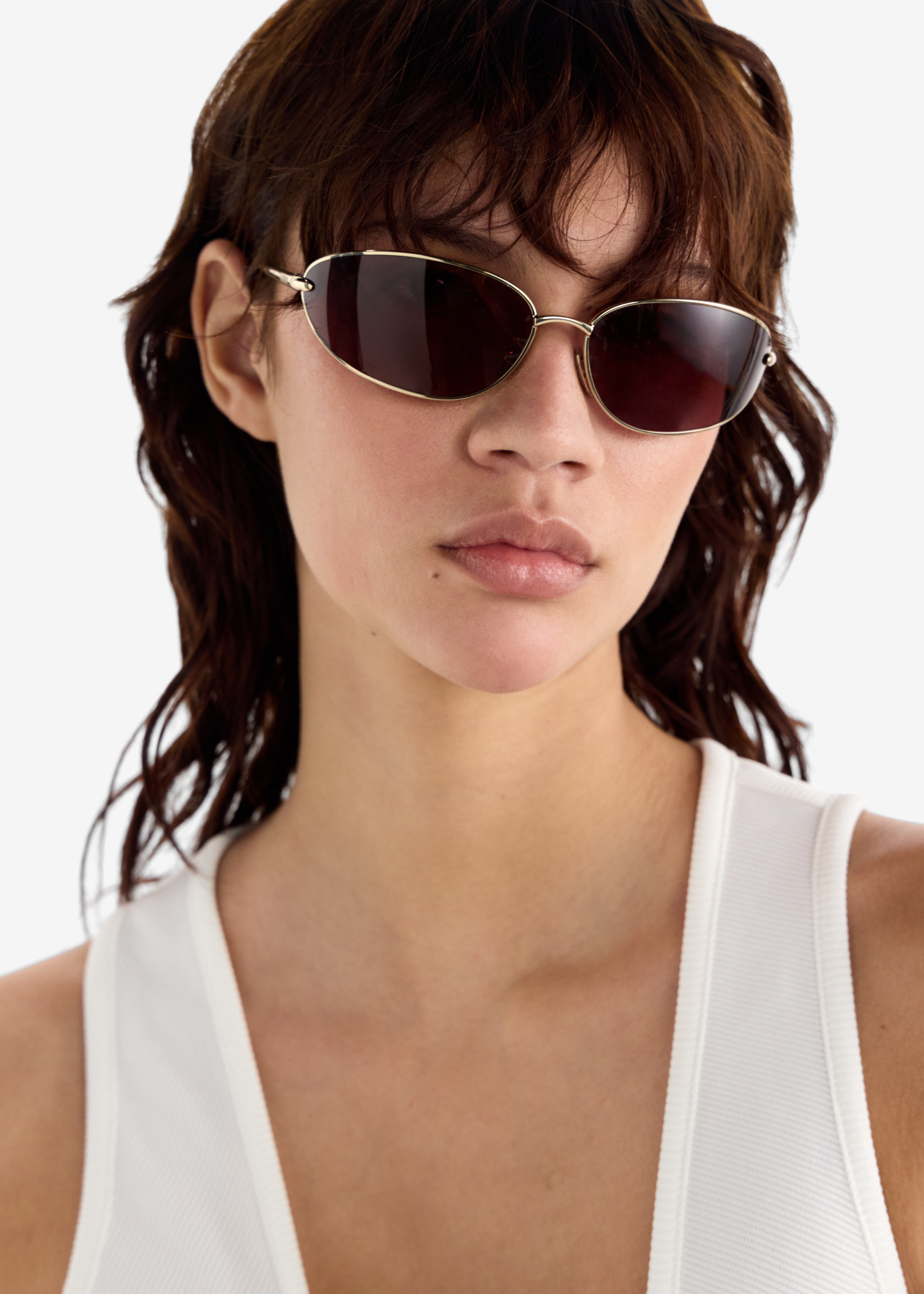 サングラス LOEWE Woman Sunglasses Gold LW40164U 32E LOEWE Signature LW40164U women Gold Oval Sunglasses
