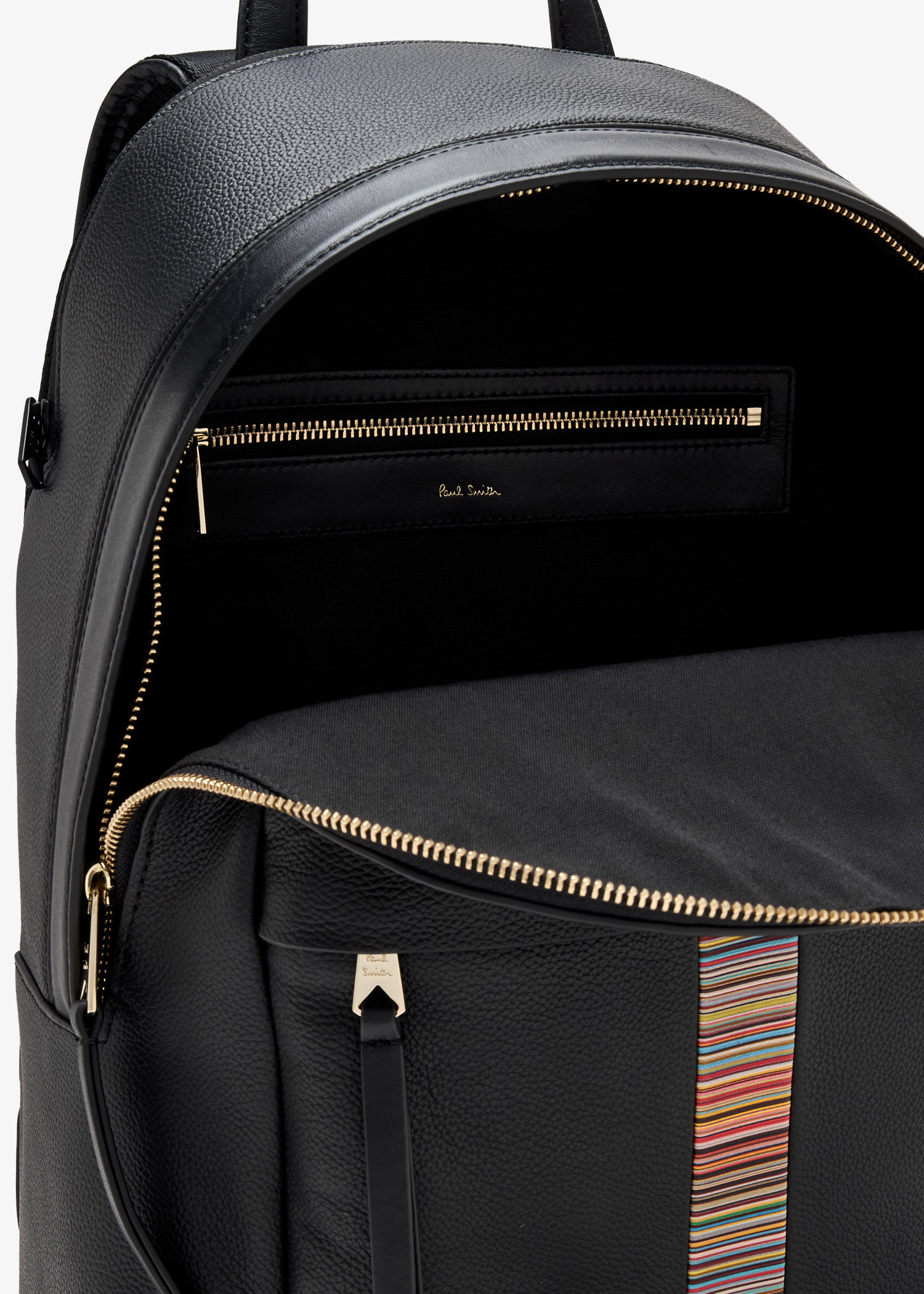 Paul Smith Signature Stripe trim backpack for Men - Black in KSA