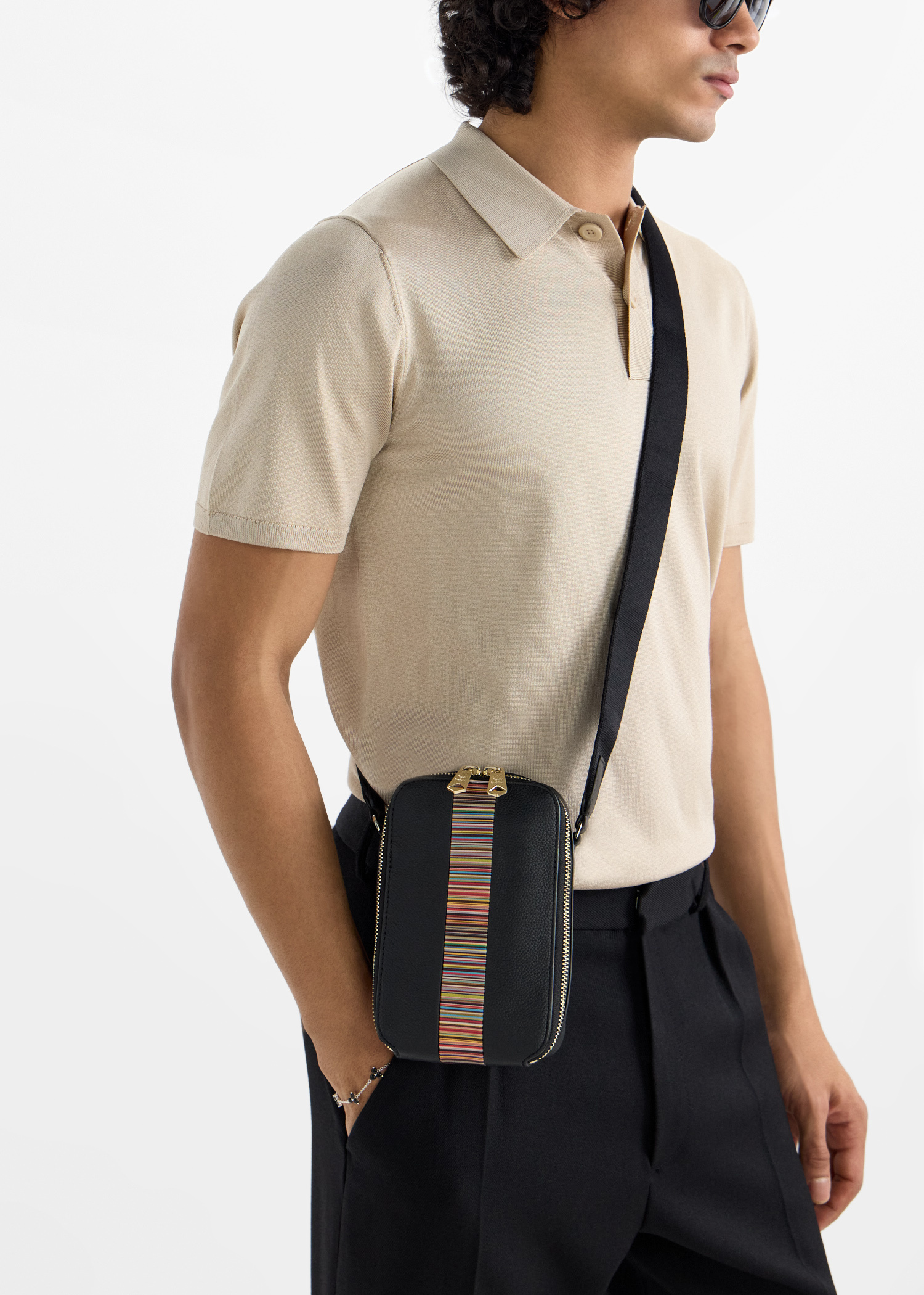 Paul Smith ☆ Signature Stripe Shoulder Bag [正規品/関税込] Women's Leather 'Signature Stripe' Cross-Body Bag
