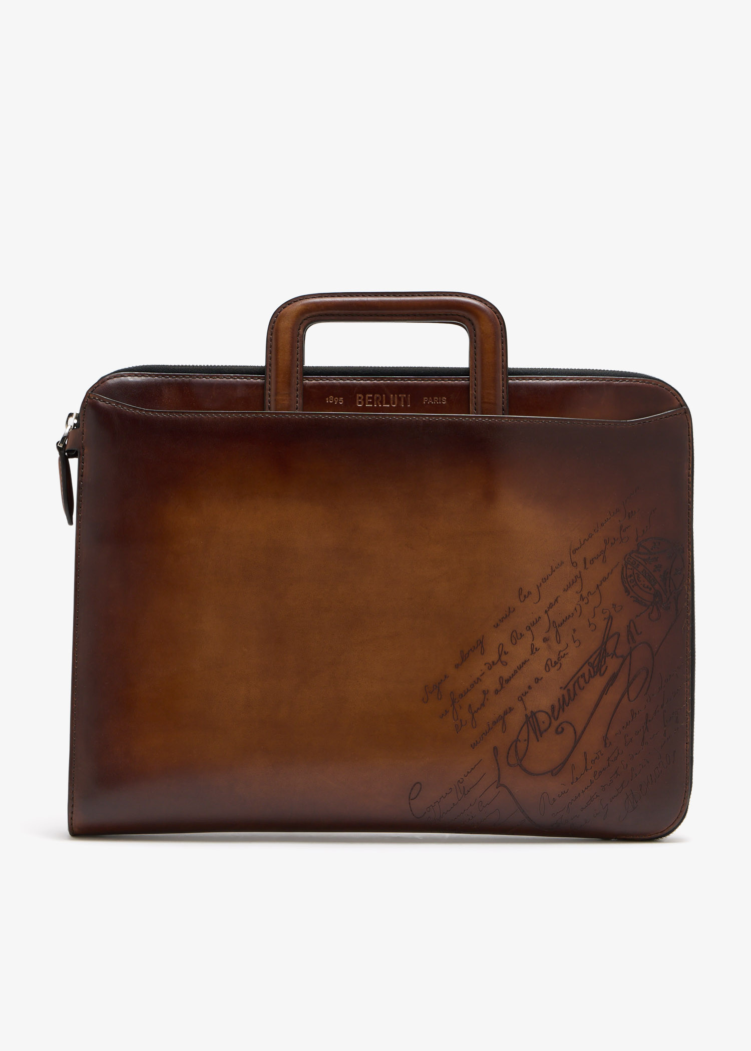 BERLUTI ダークブラウン ケース Berluti Lift Briefcase for Men - Brown in KSA | Level Shoes