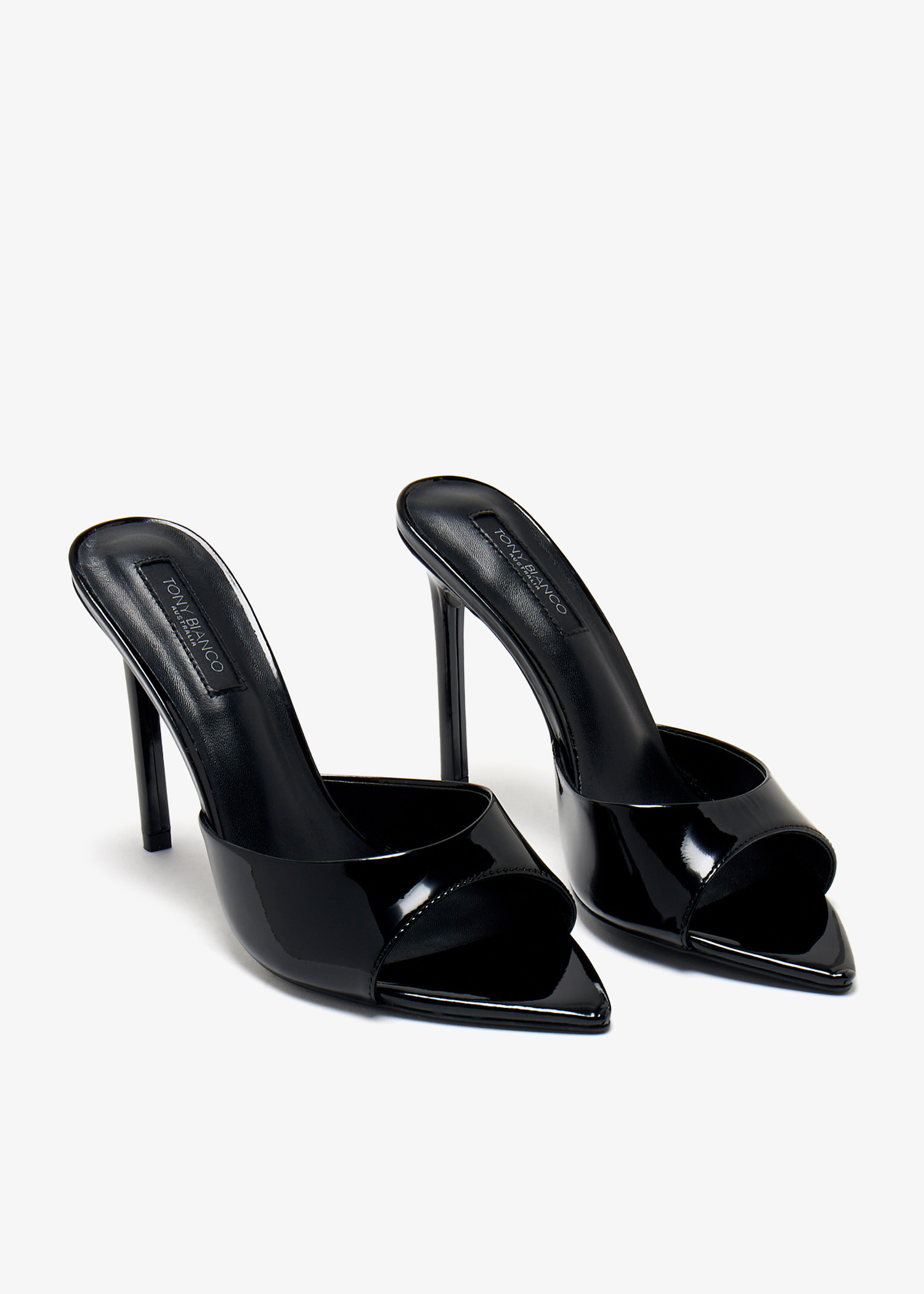 【希少】 TONY BIANCO MALIBU レザーミュール 10cm ４色 Malibu Amber Nappa Metallic Heels | Heels | Tony Bianco USA