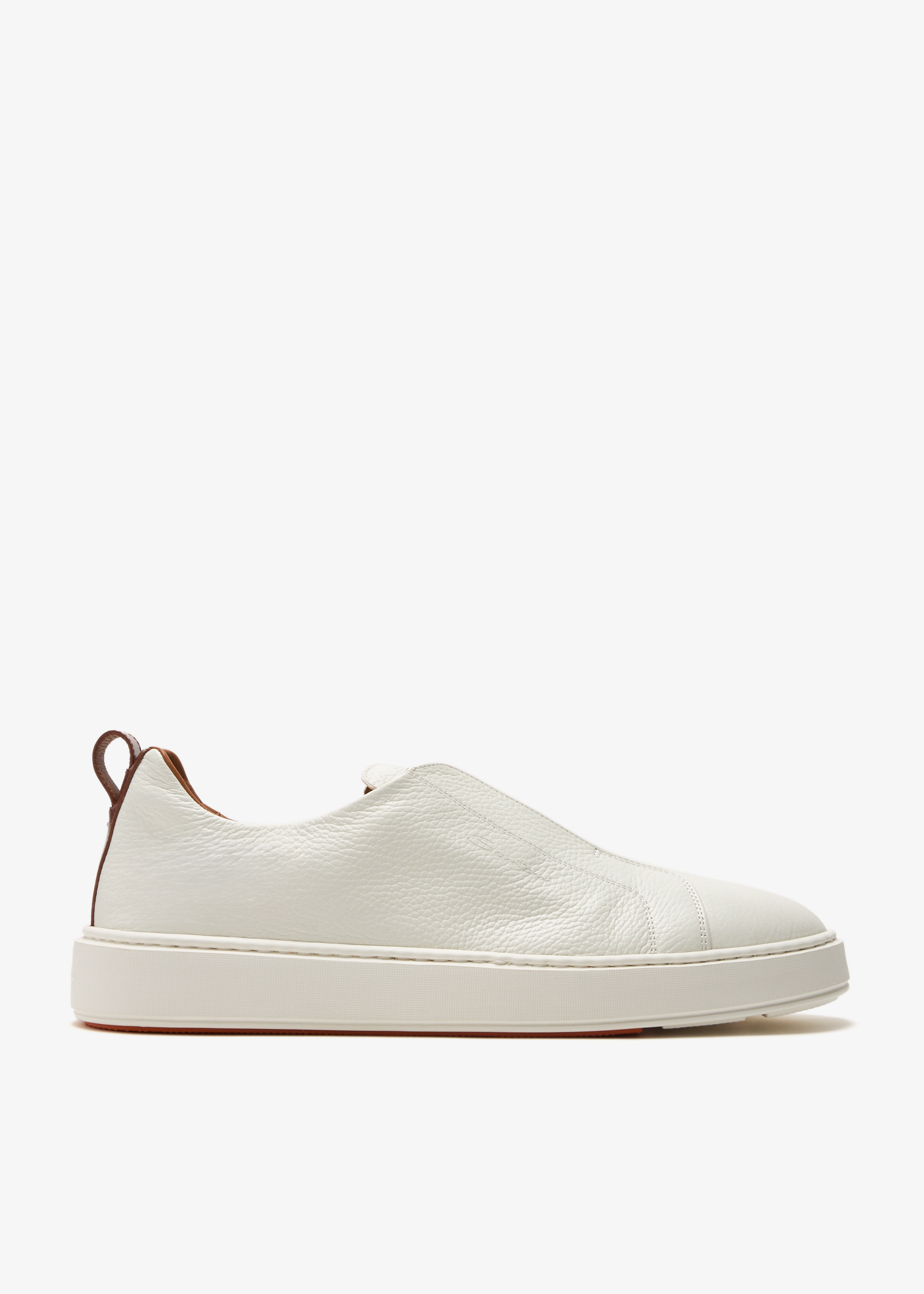 Santoni Leather slip-on sneakers for Men - White in UAE