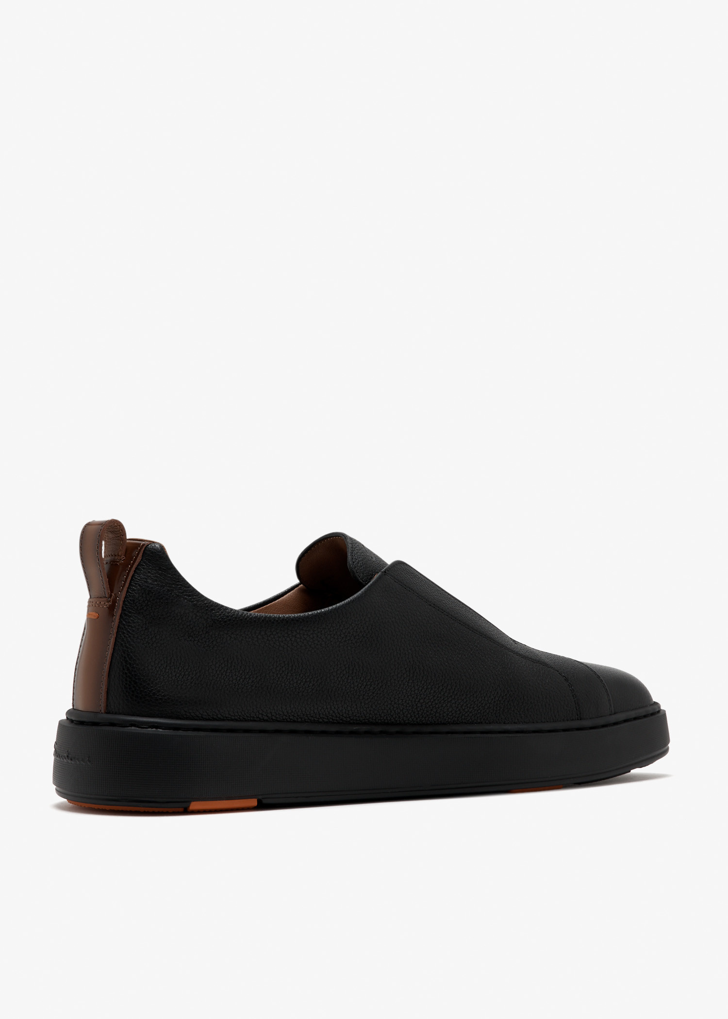 Santoni Leather slip-on sneakers for Men - Black in Oman | Level Shoes