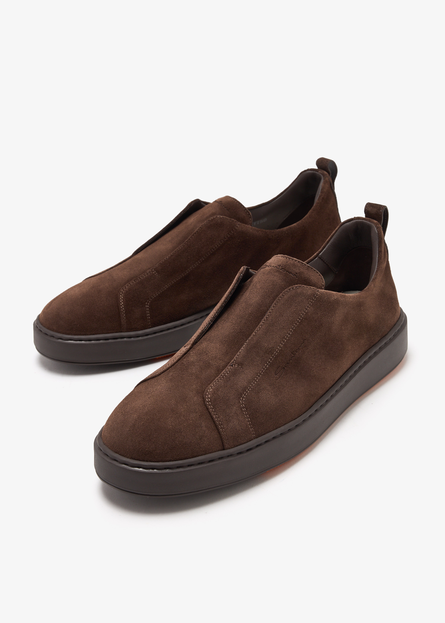 スニーカー SANTONI Men Sneakers Brown MBCD22065BARTAFB C50 SANTONI Leather Low Top Sneakers City Trainers Slippers
