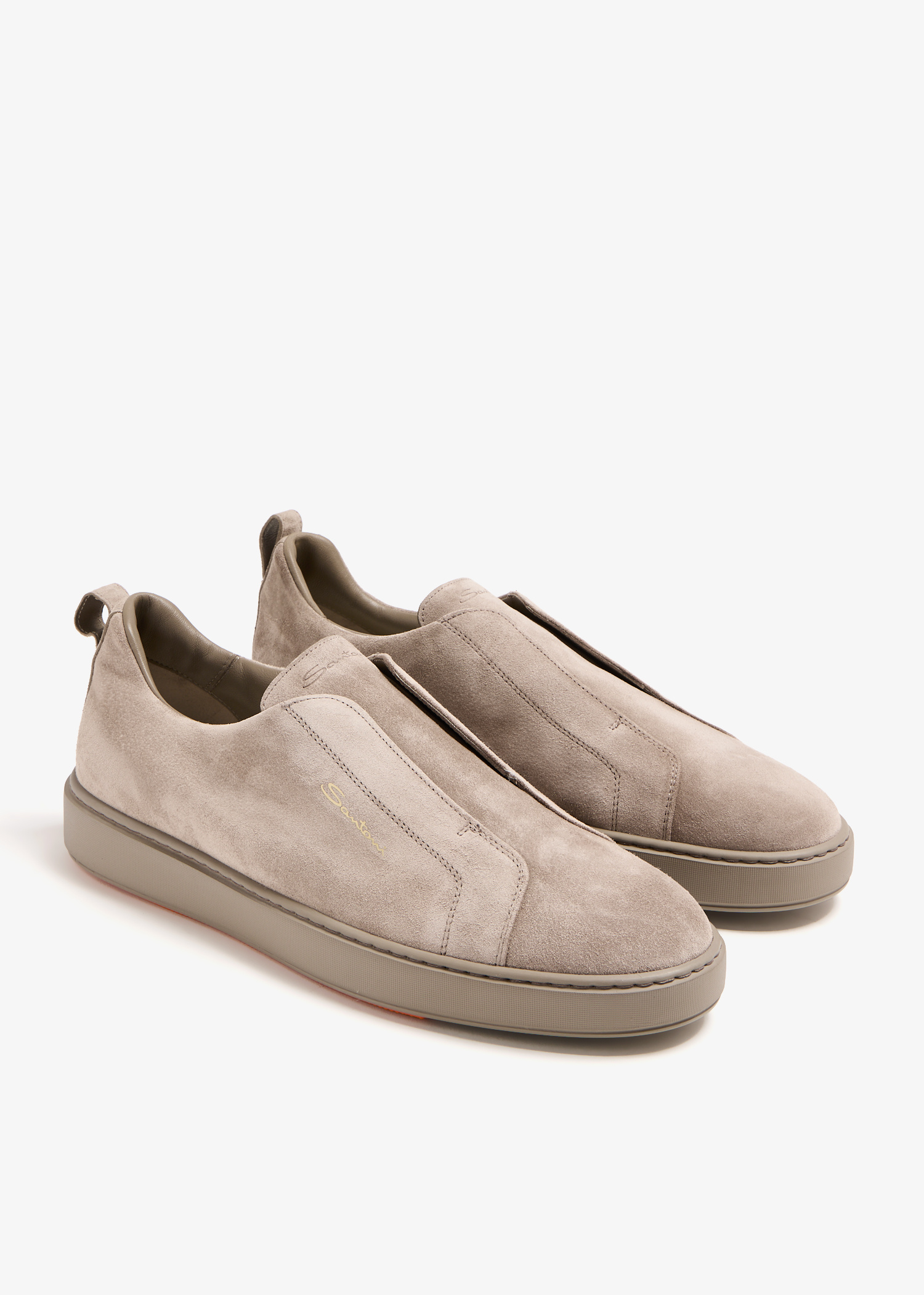 Santoni Suede slip-on sneakers for Men - Taupe in UAE