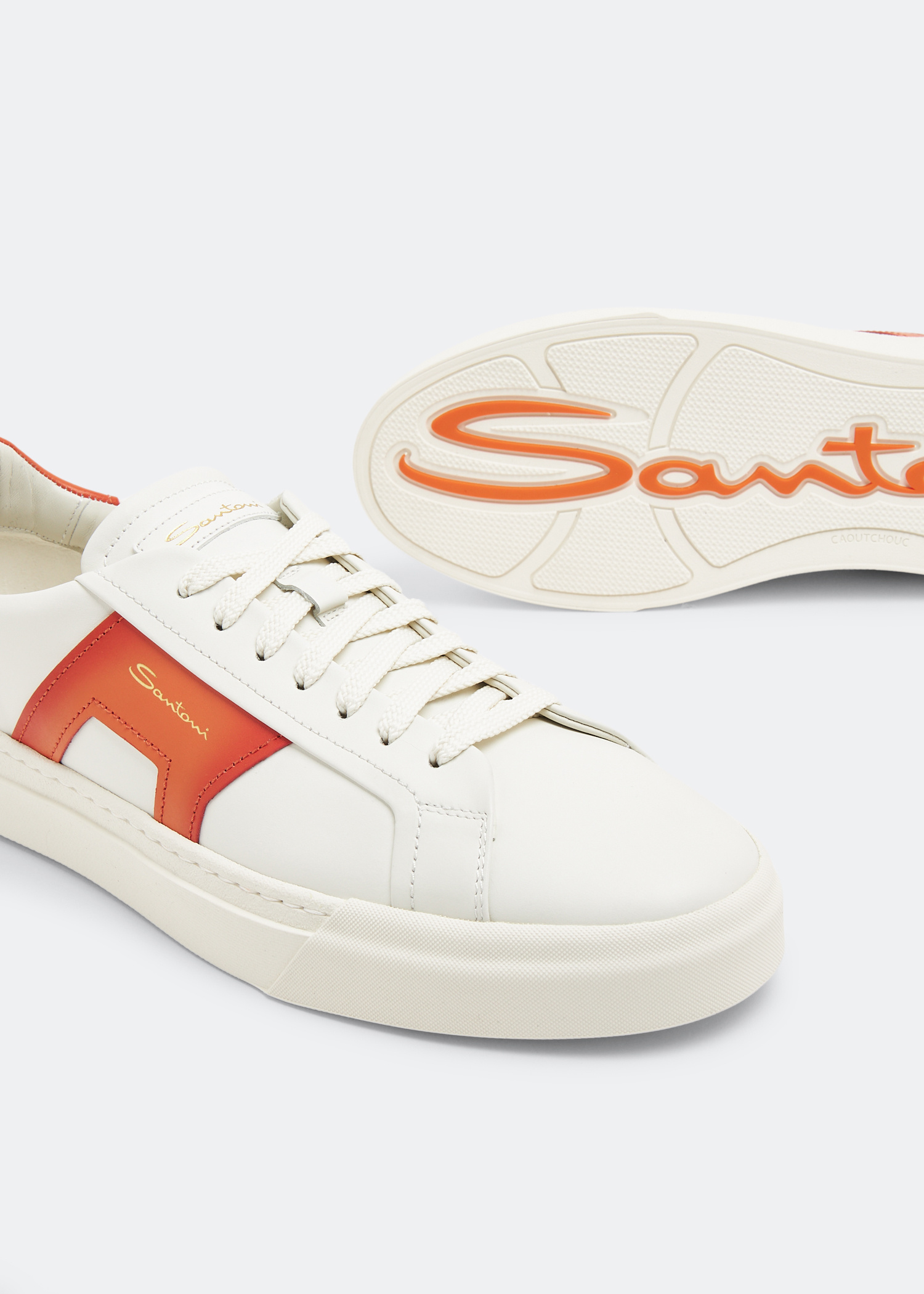 Santoni Double Buckle sneakers for Men - White in UAE Santoni Double Buckle sneakers for Men - White in UAE