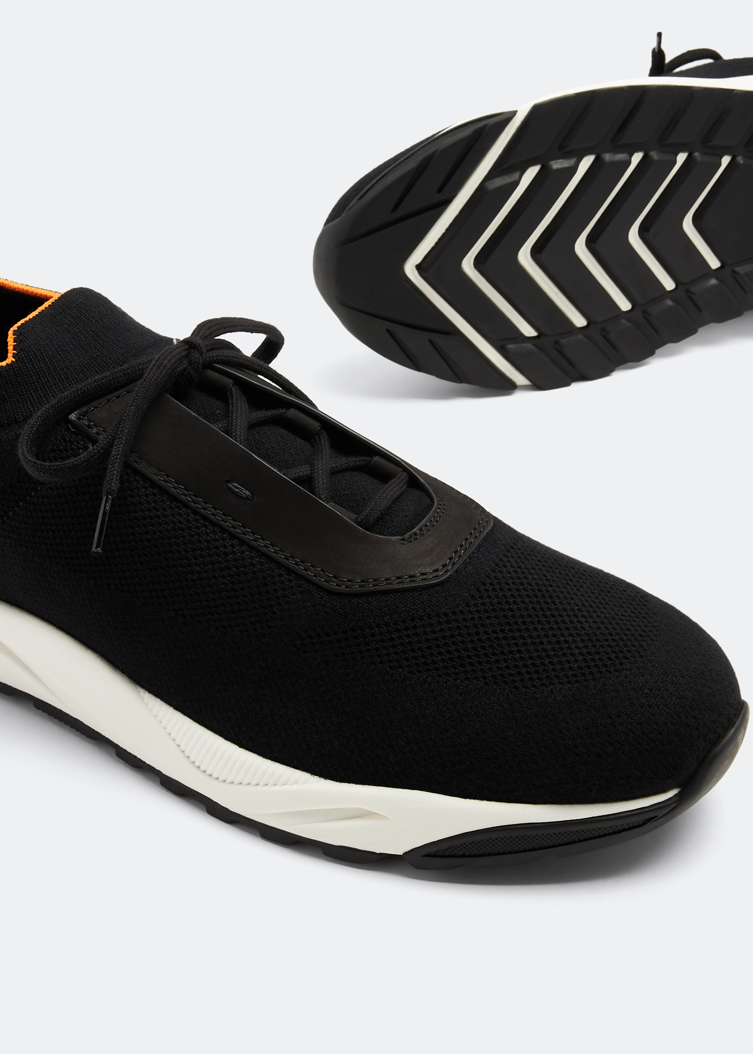 Santoni Stretch knit sneakers for Men - Black in UAE | Level