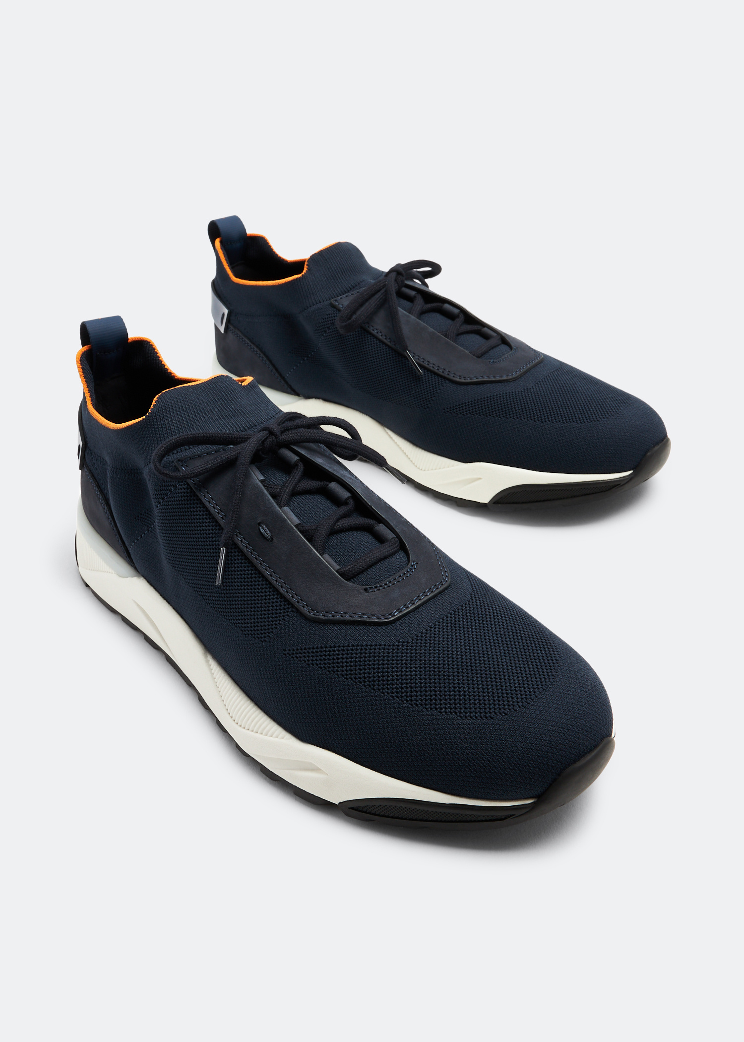 Santoni Stretch knit sneakers for Men - Blue in UAE | Level