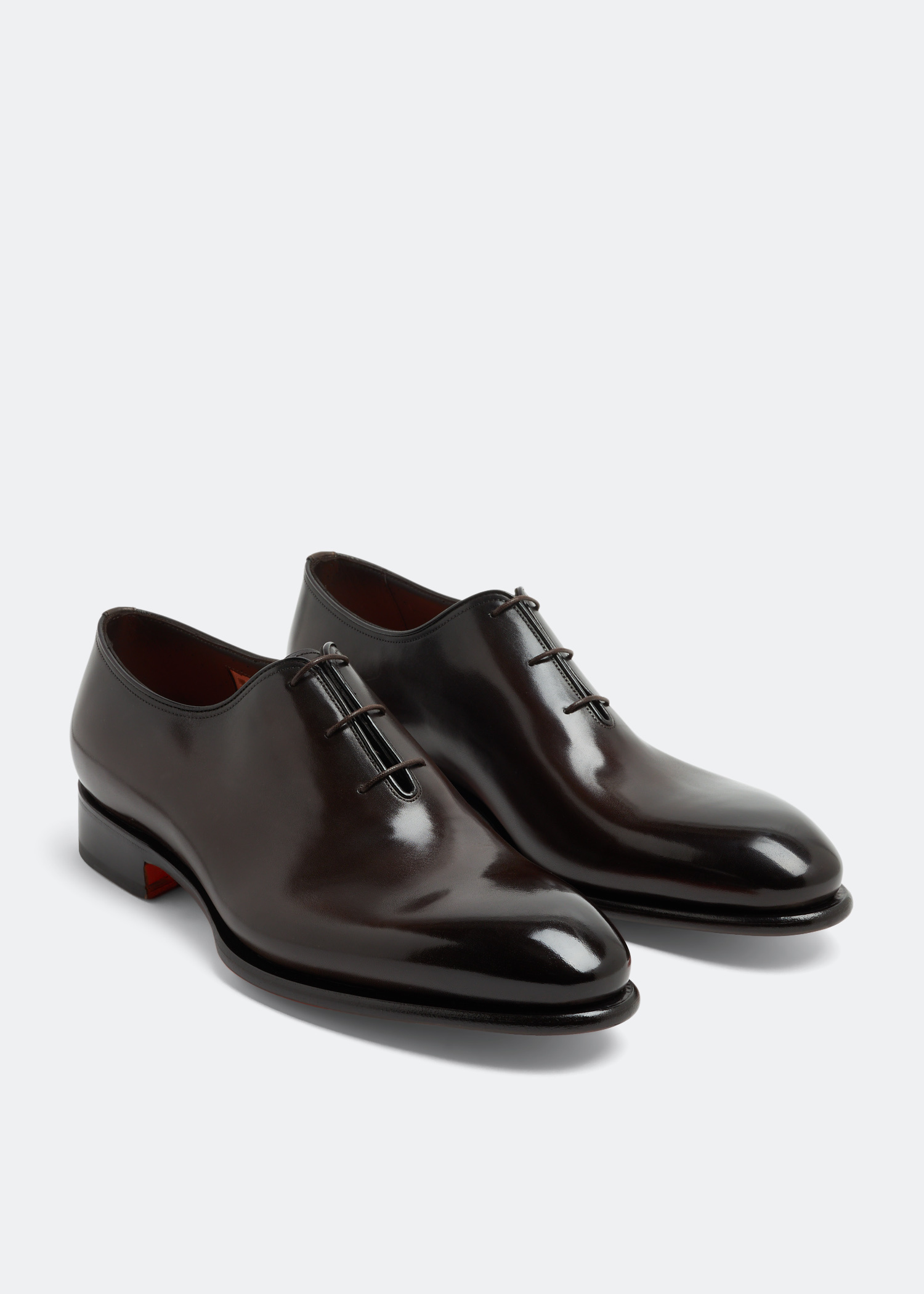 阿联酋Santoni男士牛津仿旧皮鞋- 棕色Level Shoes