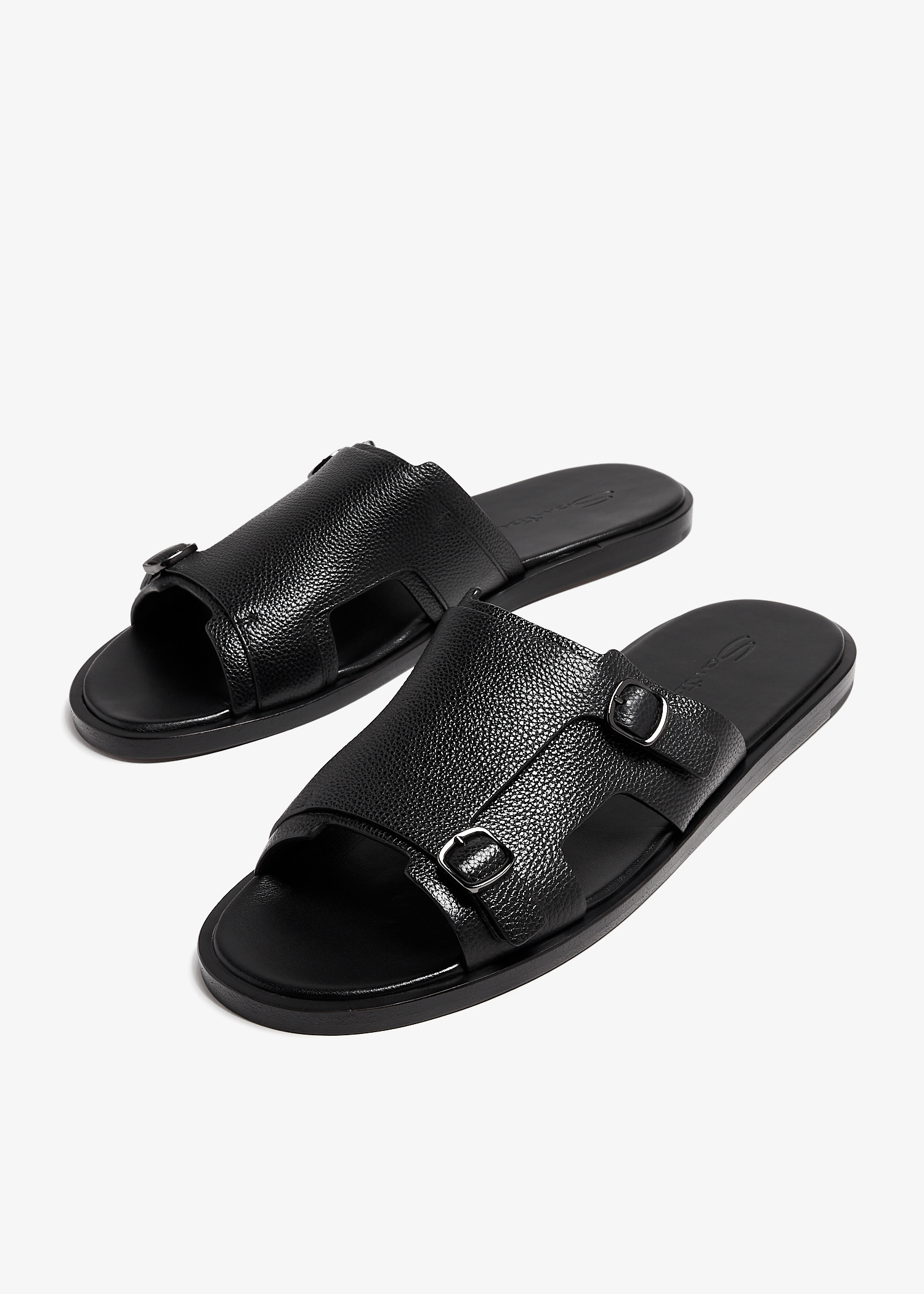 Santoni Duo sandals for Men - Black in UAE | Level Shoes