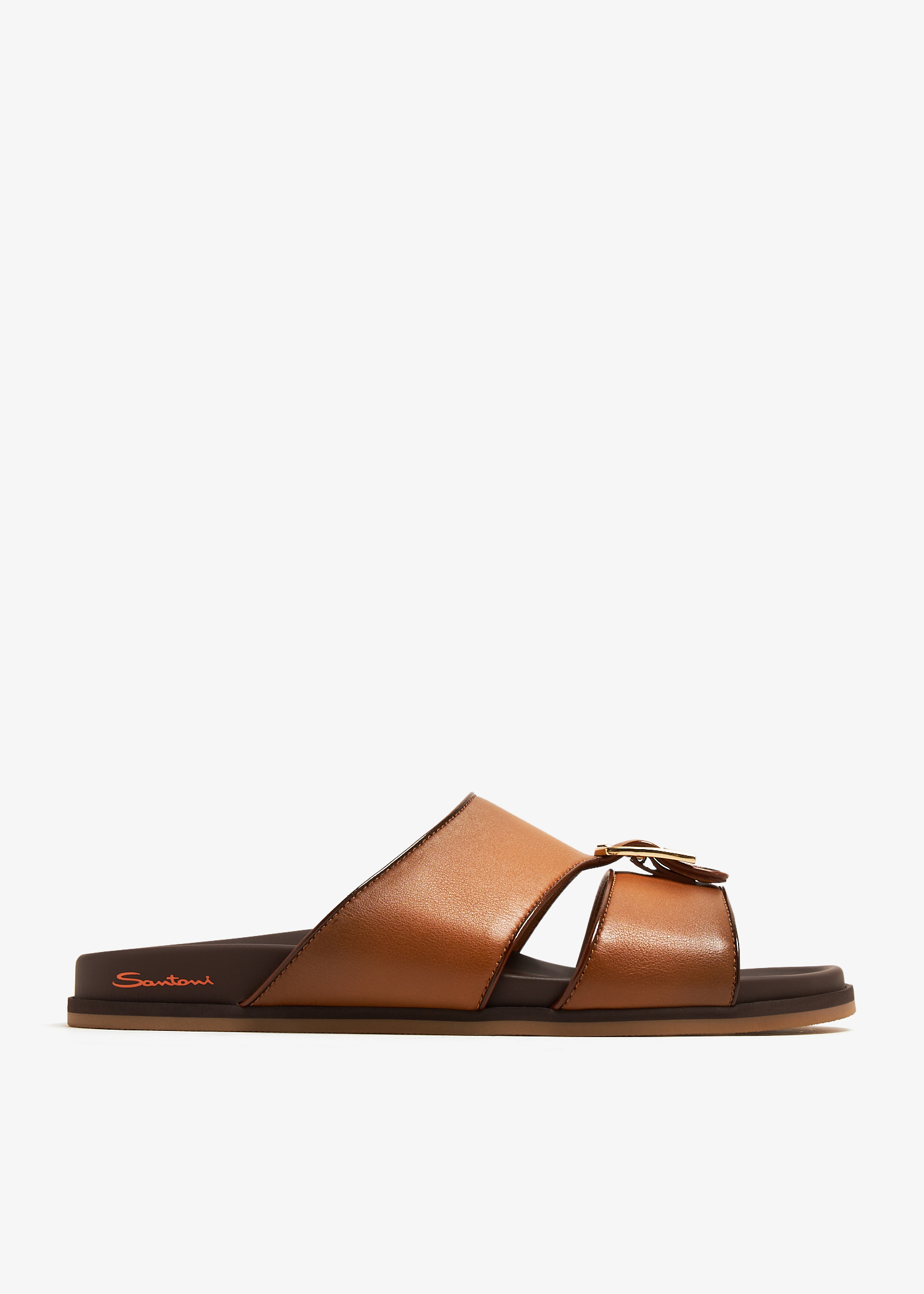 Santoni Double strap sandals for Men - Brown in UAE | Level