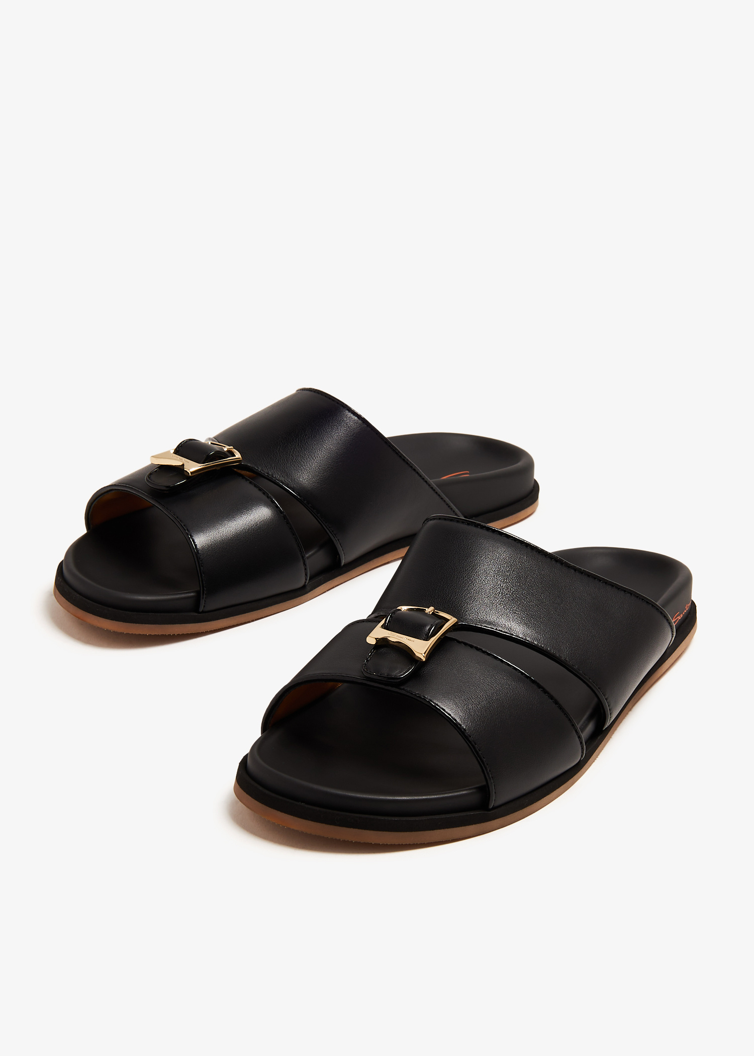 サンダル SANTONI Men Sandals Black MCEK16723HC6MGOR N01 SANTONI：サンダル メンズ - ブラック | GIGLIO.COMオンラインの